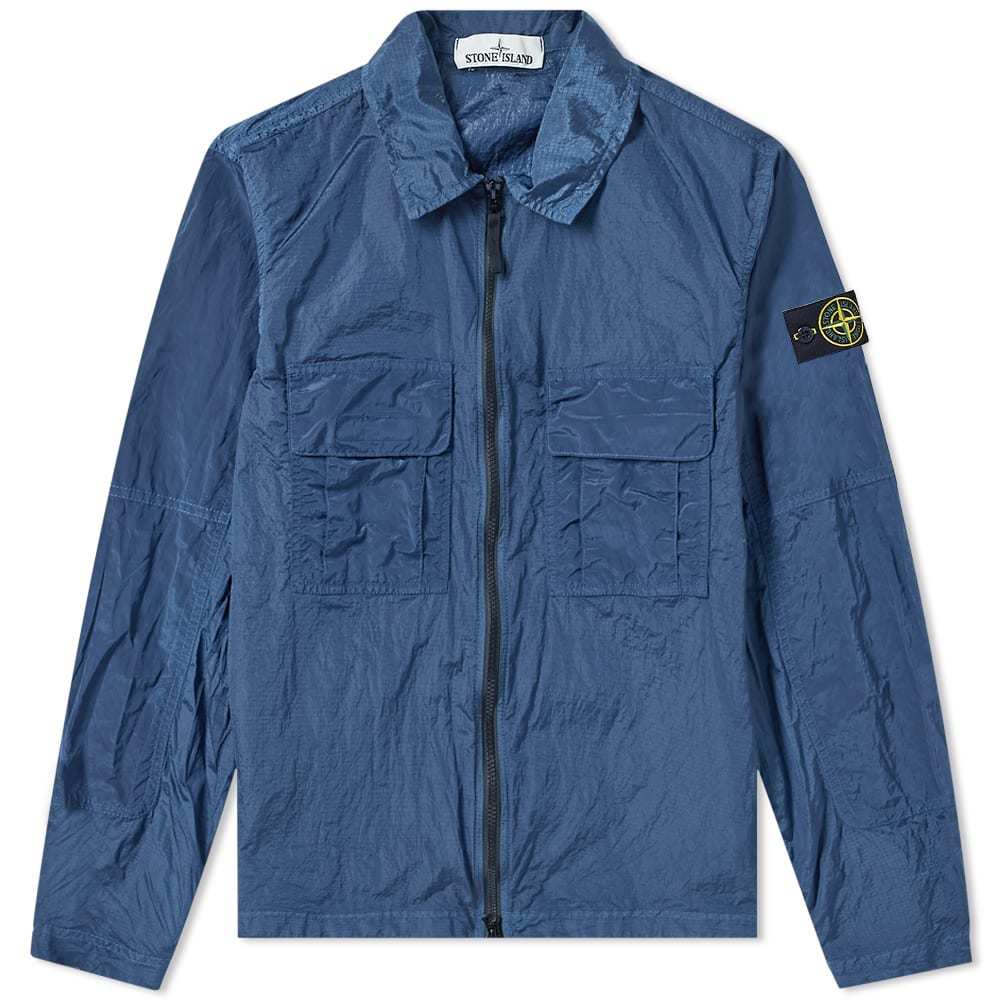 Stone Island Nylon Metal Zip Overshirt （Blue）