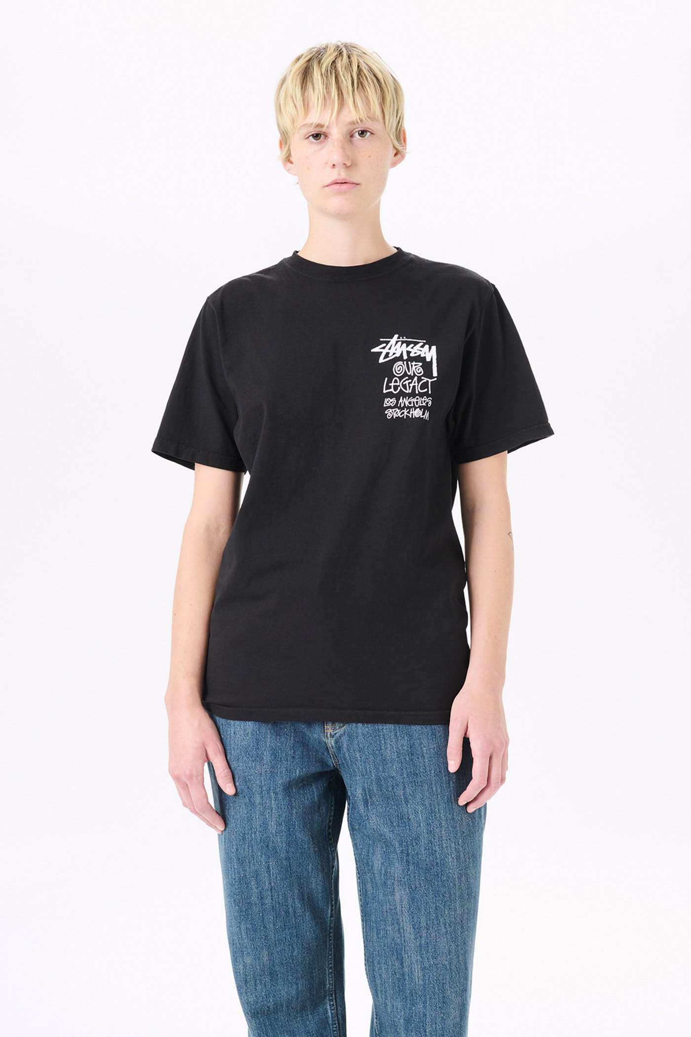 Stussy x Our Legacy 8 Ball Yin Yang Tee Pigment Dyed Black