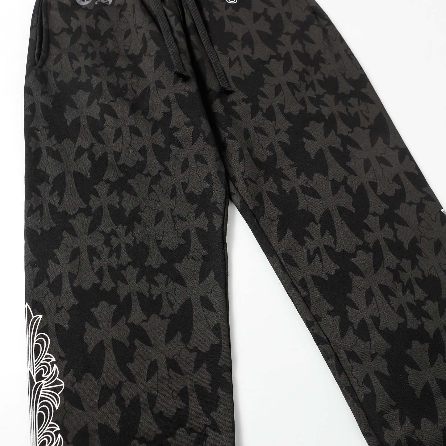 Chrome Hearts Black Tonal Monogram Horseshoe Logo Jogger Pants 1021