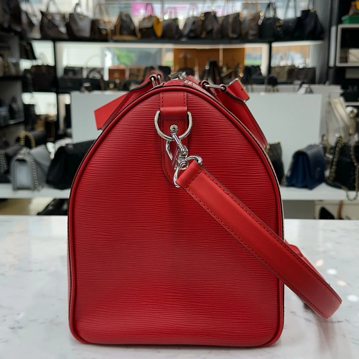 【期間限定割引価格】LV 旅行用バッグ LV シュプリーム キーポル 45 旅行用バッグ EPL ウォーター リップル 旅行用バッグ レッド