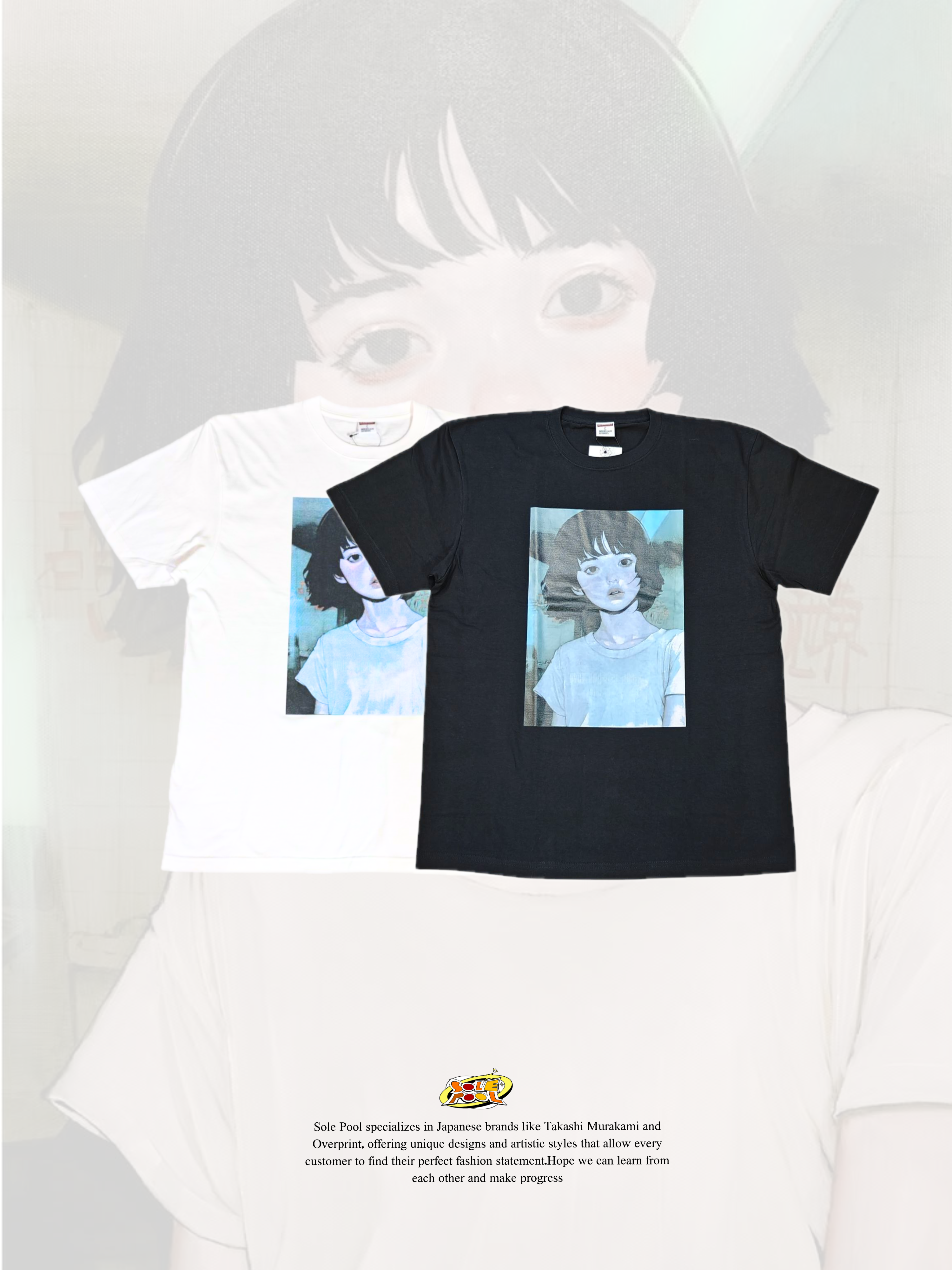 Over print 世界 Tee