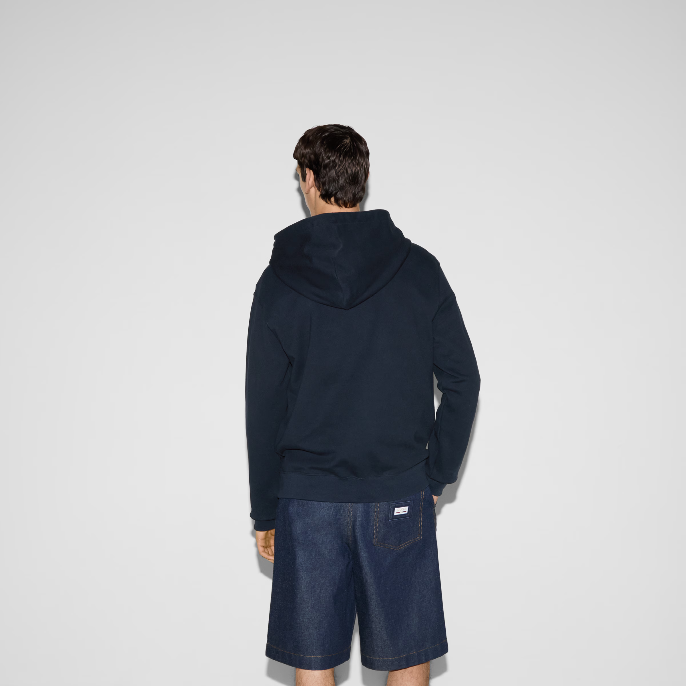 コットンジャージー プリント フーデッド スウェットシャツ