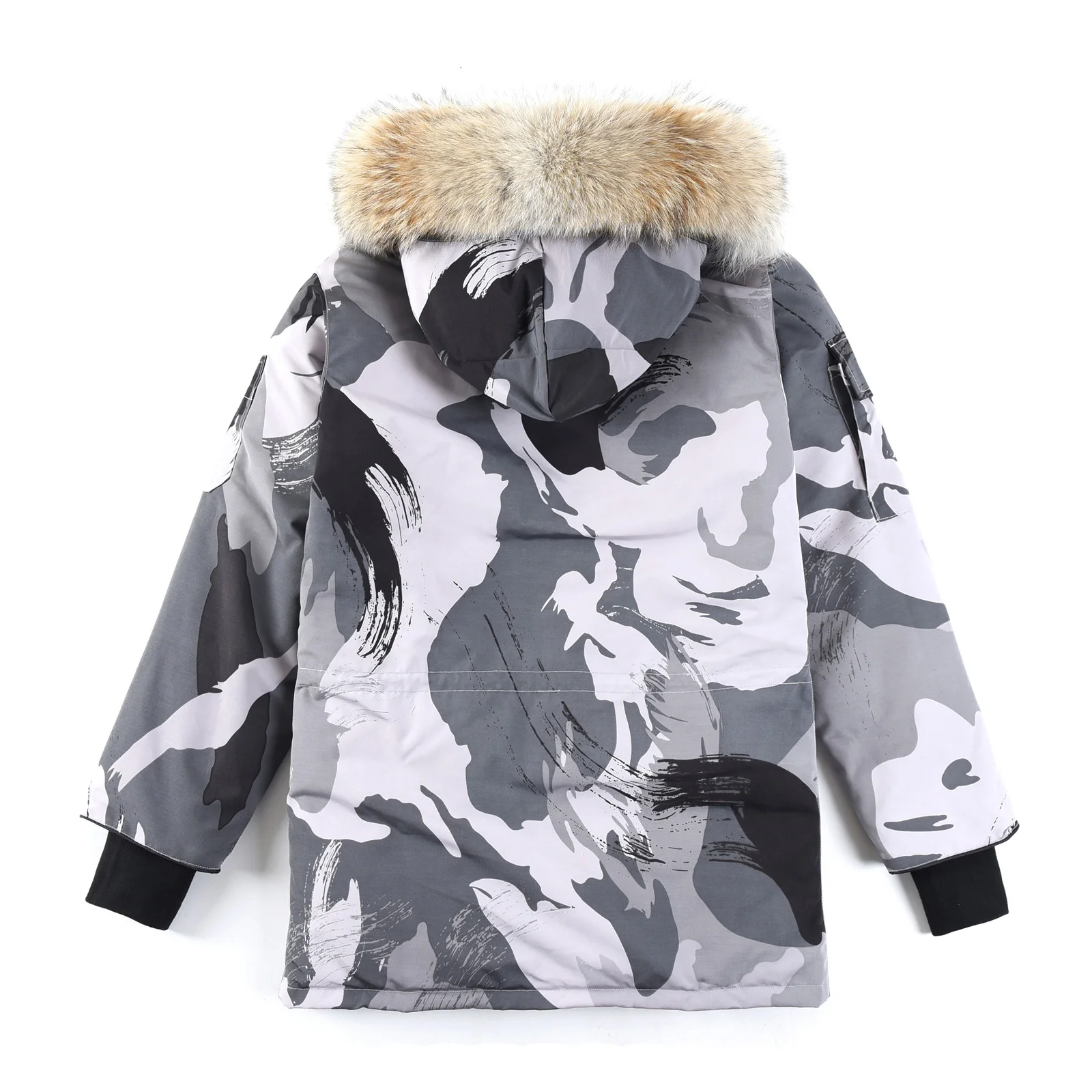 カナダグース エクスペディションパーカー 4660M ユニセックス ダウンジャケット ミドル丈コート（カモフラージュ）。