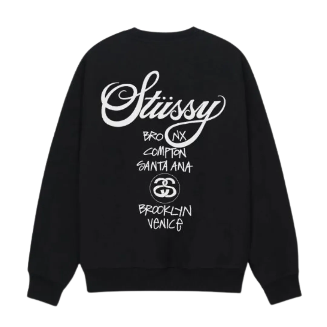 Stussy 25FW WORLD TOUR CREW Crewneck Sweatshirt