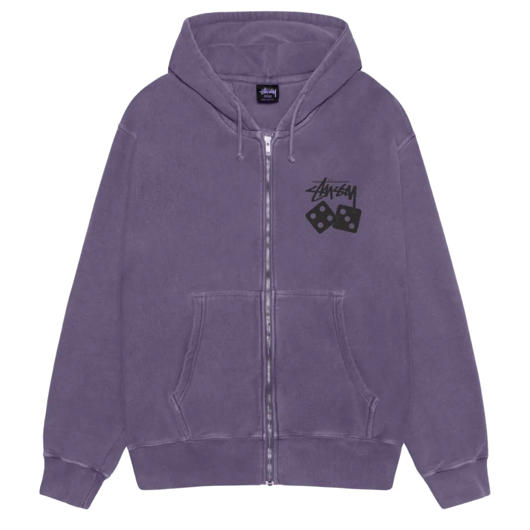 Stussy 25FW DICE ZIP HOODIE PIGMENT DYED