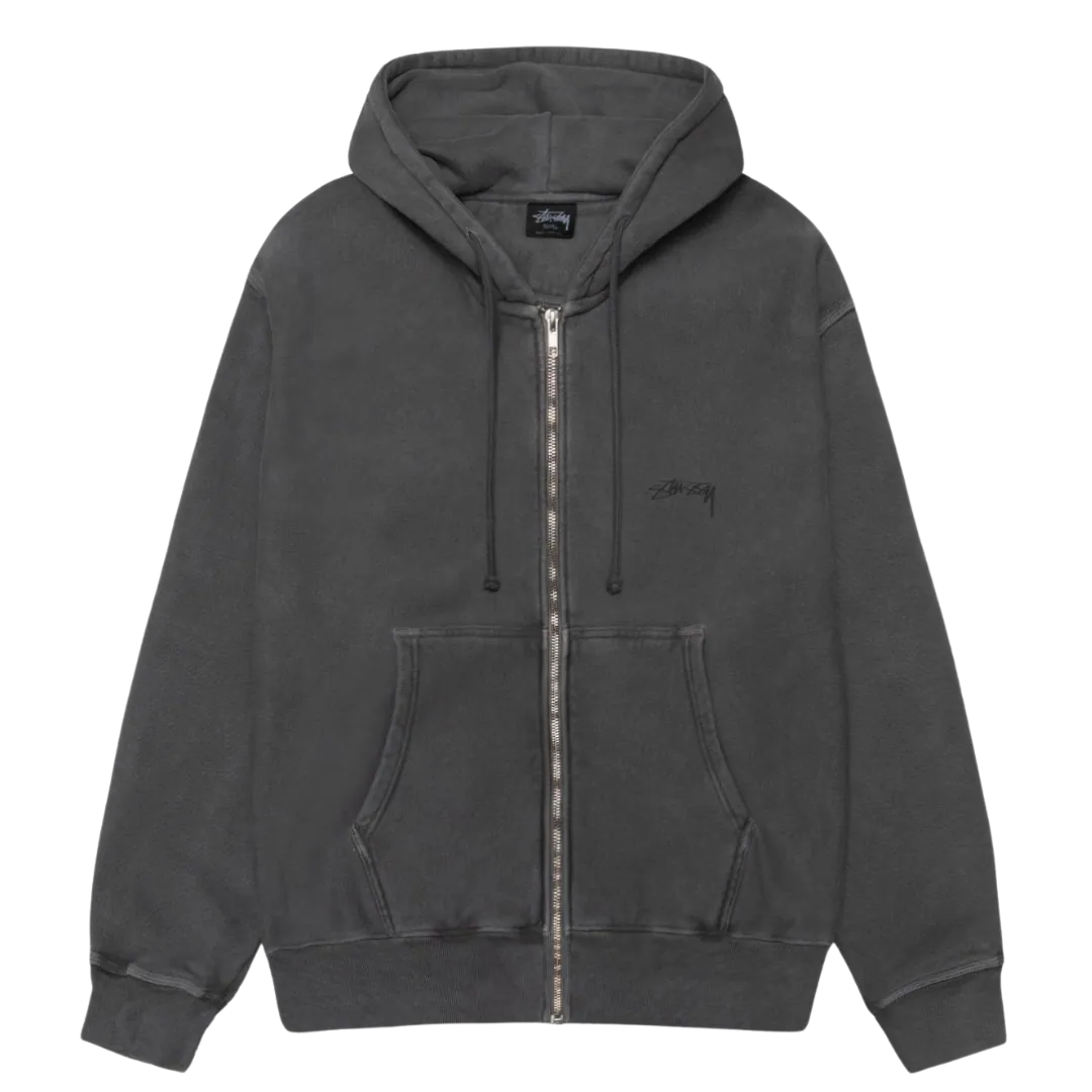 Stussy 25FW BASIC STÜSSY ZIP HOODIE PIGMENT DYED