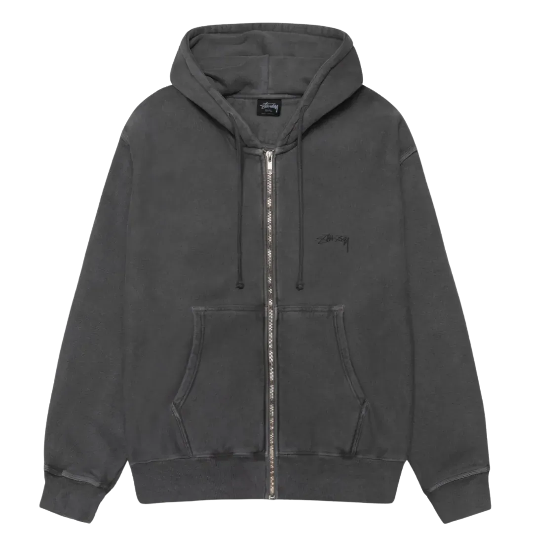 Stussy 25FW BASIC STÜSSY ZIP HOODIE PIGMENT DYED