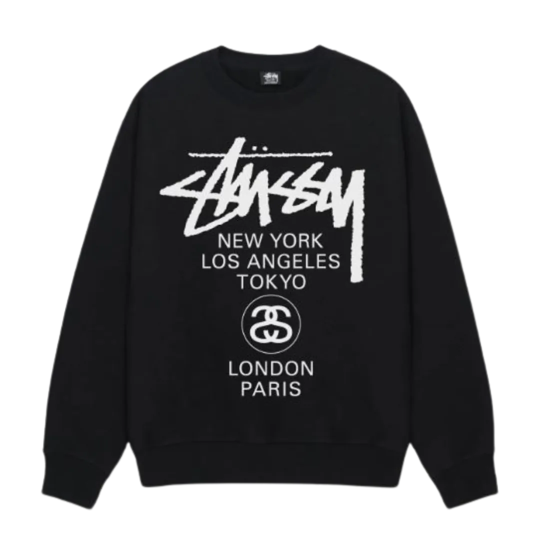 Stussy 25FW WORLD TOUR CREW Crewneck Sweatshirt