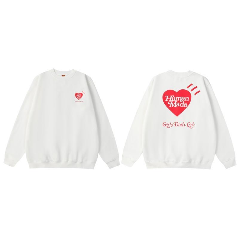HUMAN MADE 秋冬 ラブプリント ラウンドネック スウェットシャツ 男女兼用 (#4)