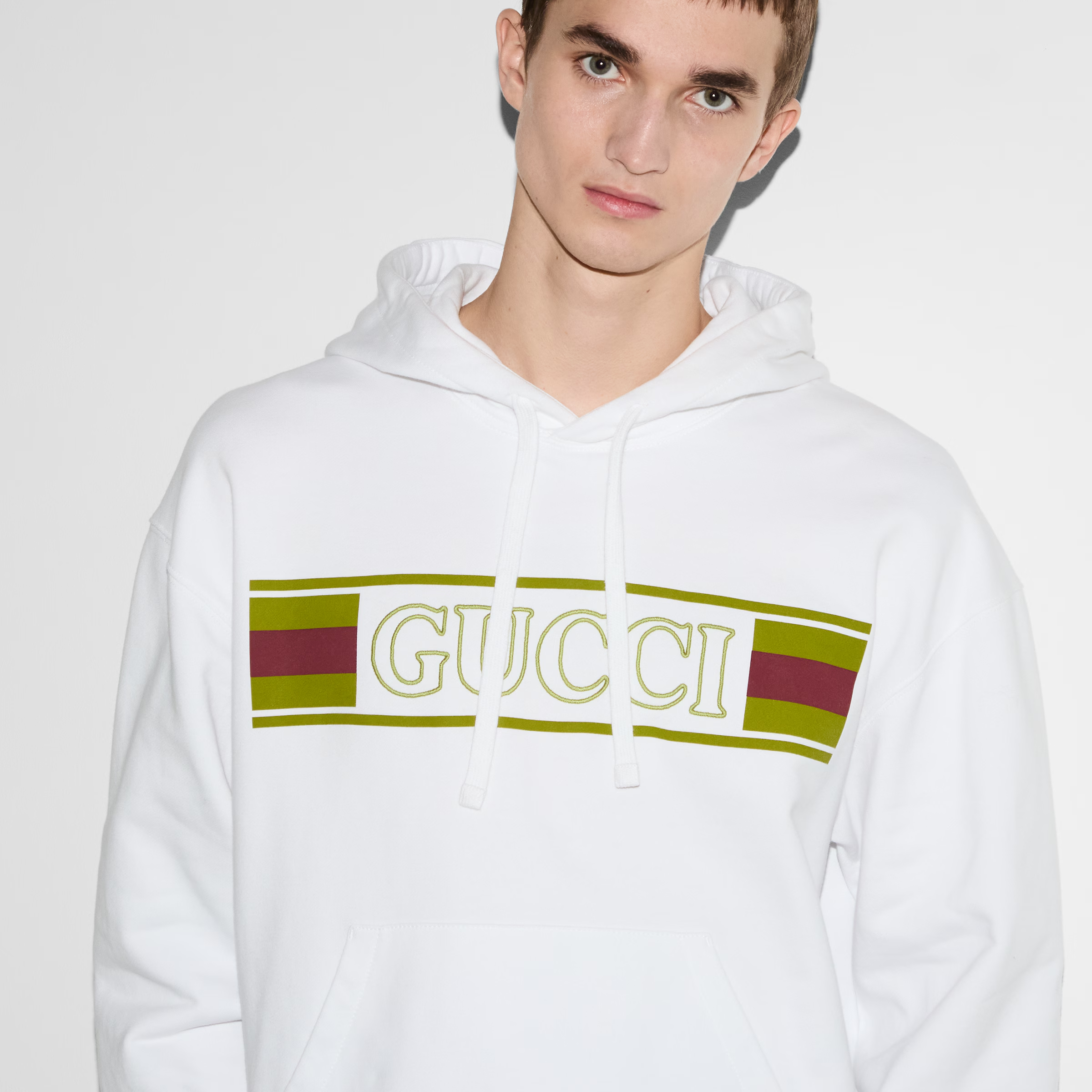 エンブロイダリー コットン フーデッド スウェットシャツ