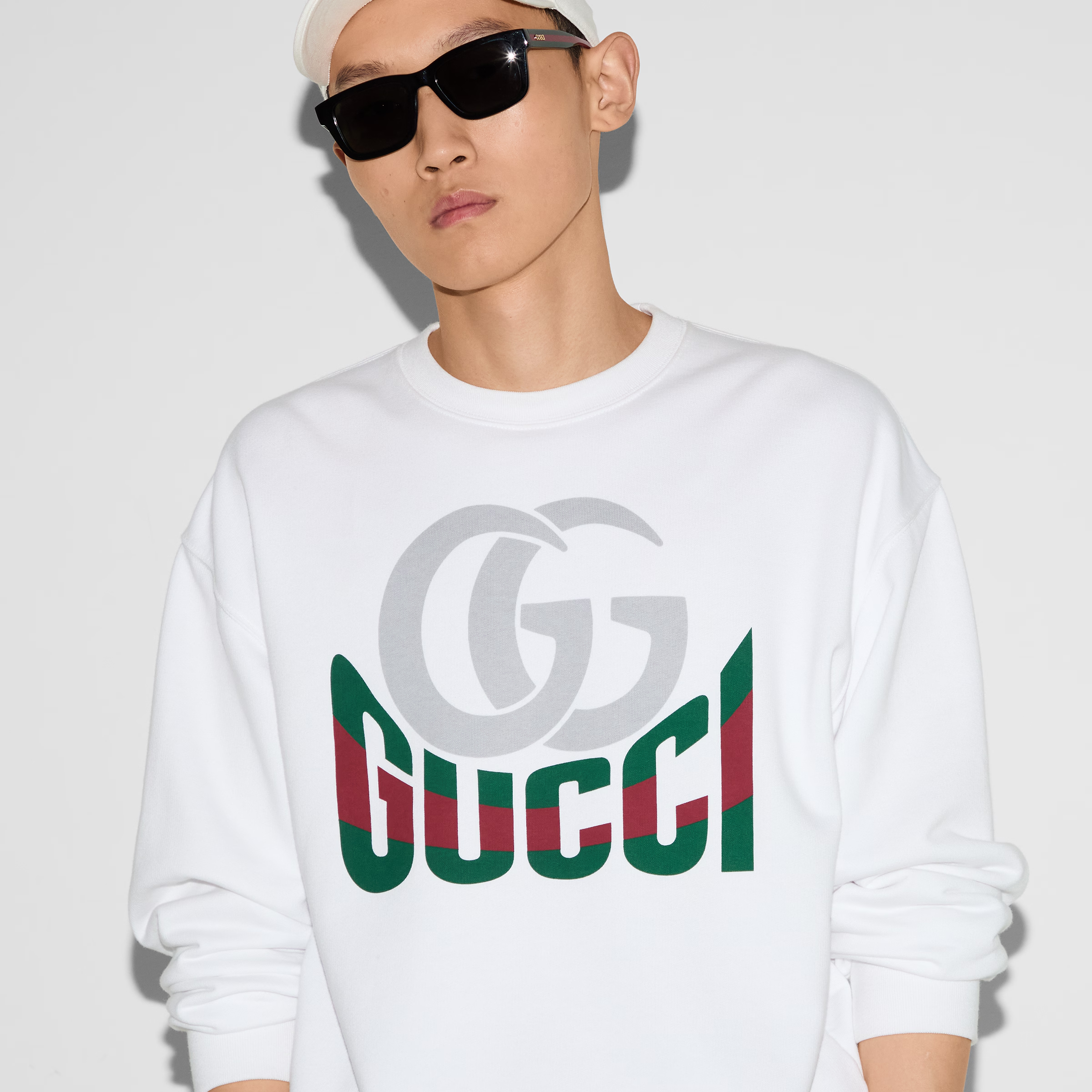 コットンジャージー プリント スウェットシャツ