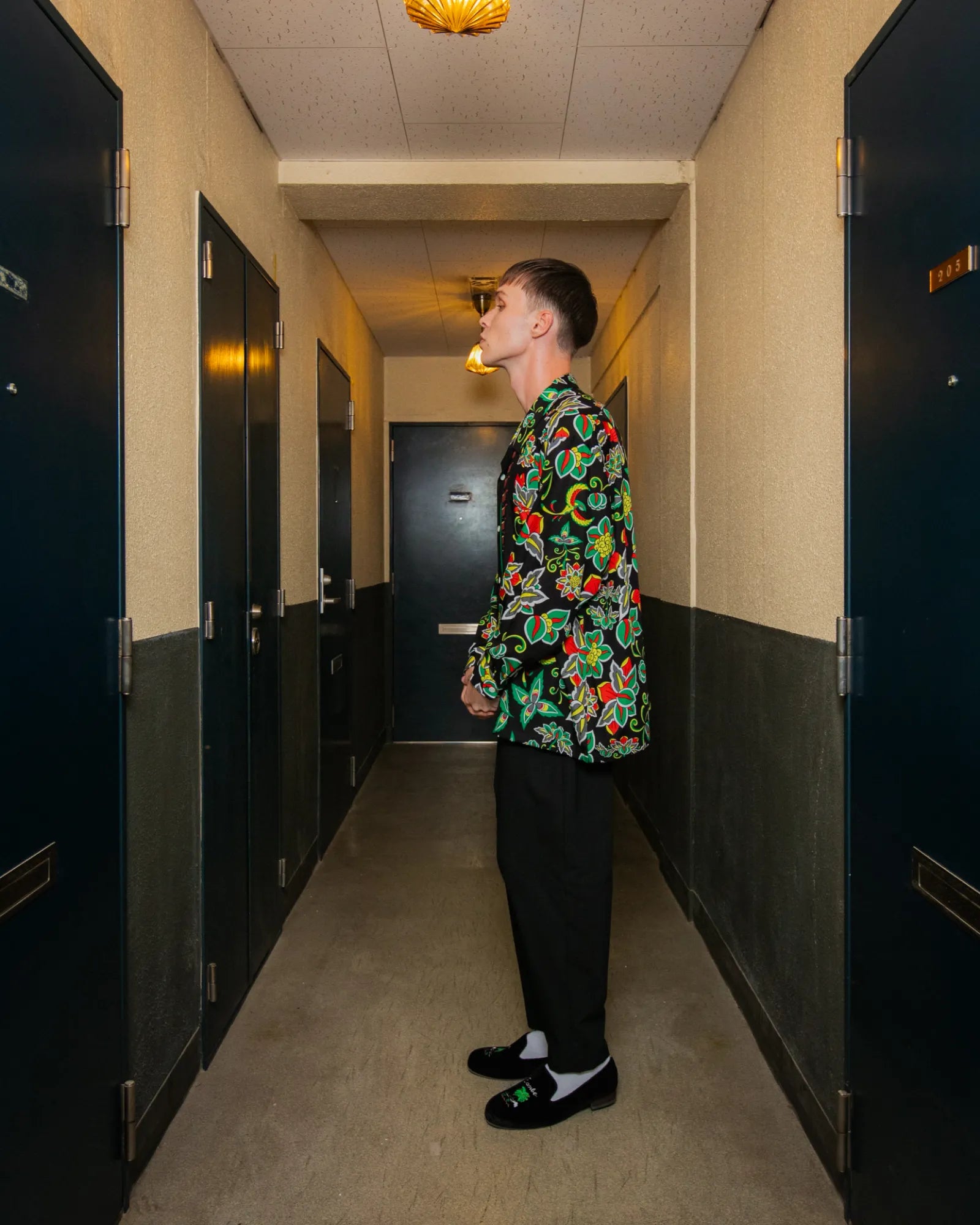 桃源花 L/S SHIRT / BLACK