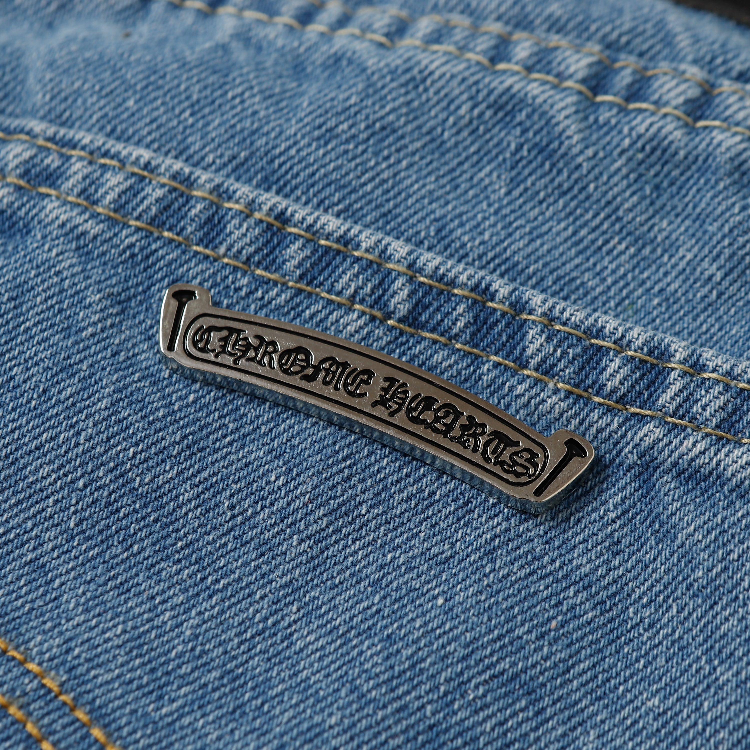 Chrome Hearts Levi's 505 Black Cross Patch Jeans