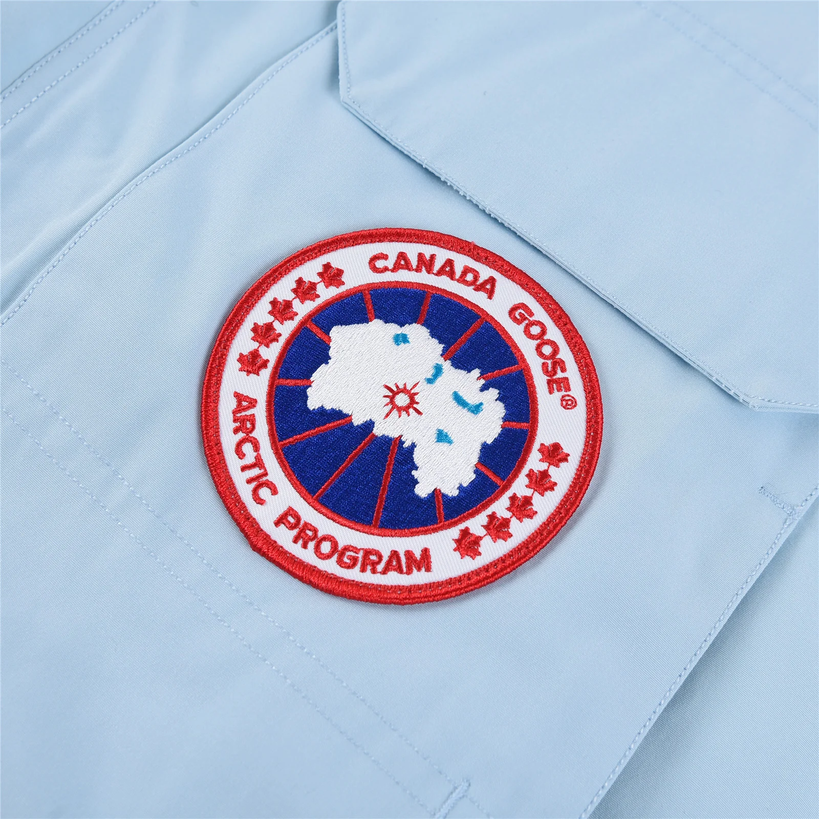 カナダグース エクスペディション パーカー 4660M ユニセックス ダウンジャケット ミドル丈コート (スカイブルー)。