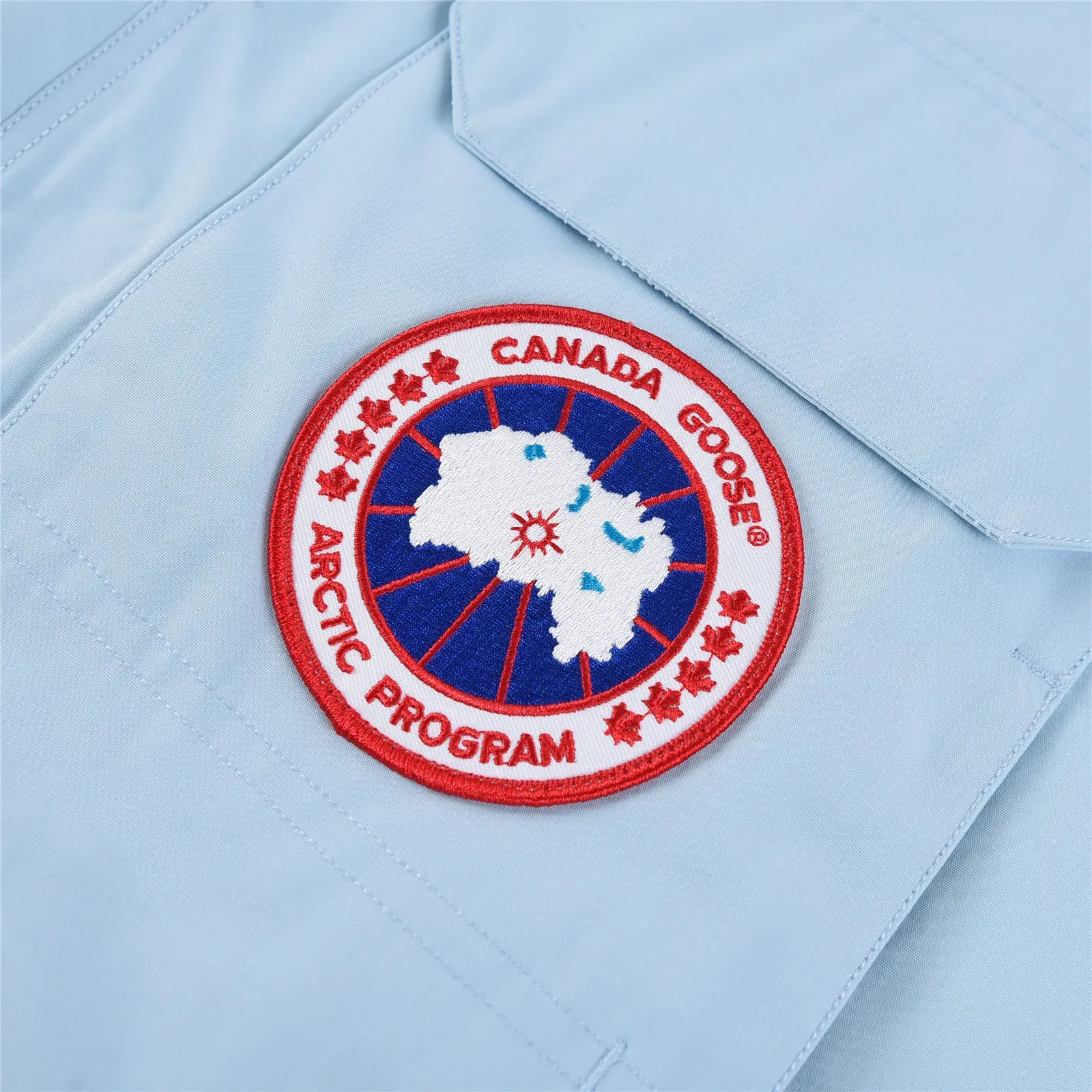 カナダグース エクスペディション パーカー 4660M ユニセックス ダウンジャケット ミドル丈コート (スカイブルー)。