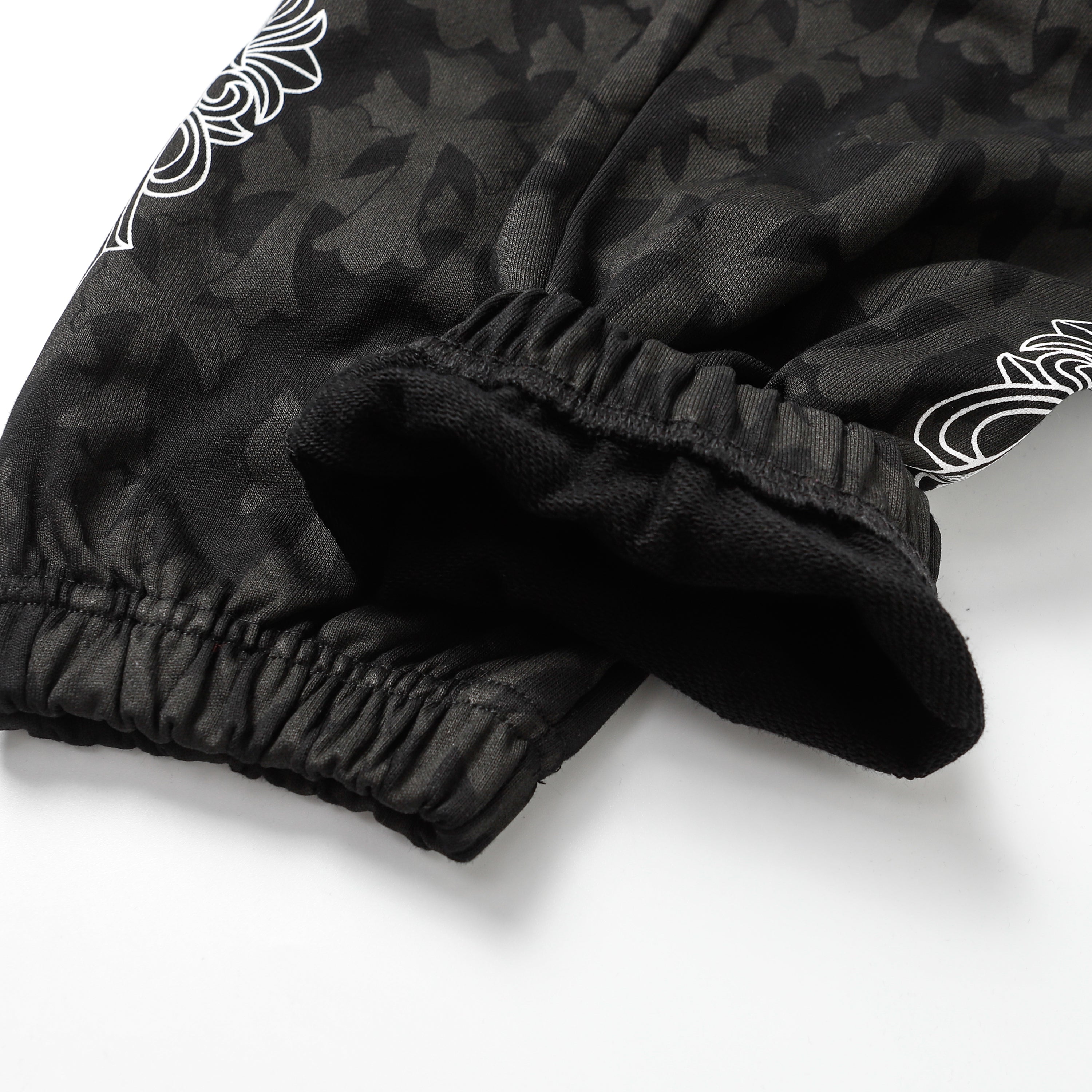 Chrome Hearts Black Tonal Monogram Horseshoe Logo Jogger Pants 1021