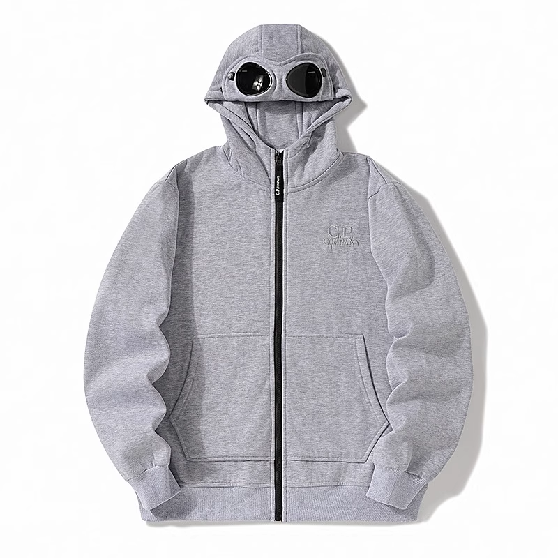Diagonal Raised Fleece Goggle Sweatshirt カラー: Light gray