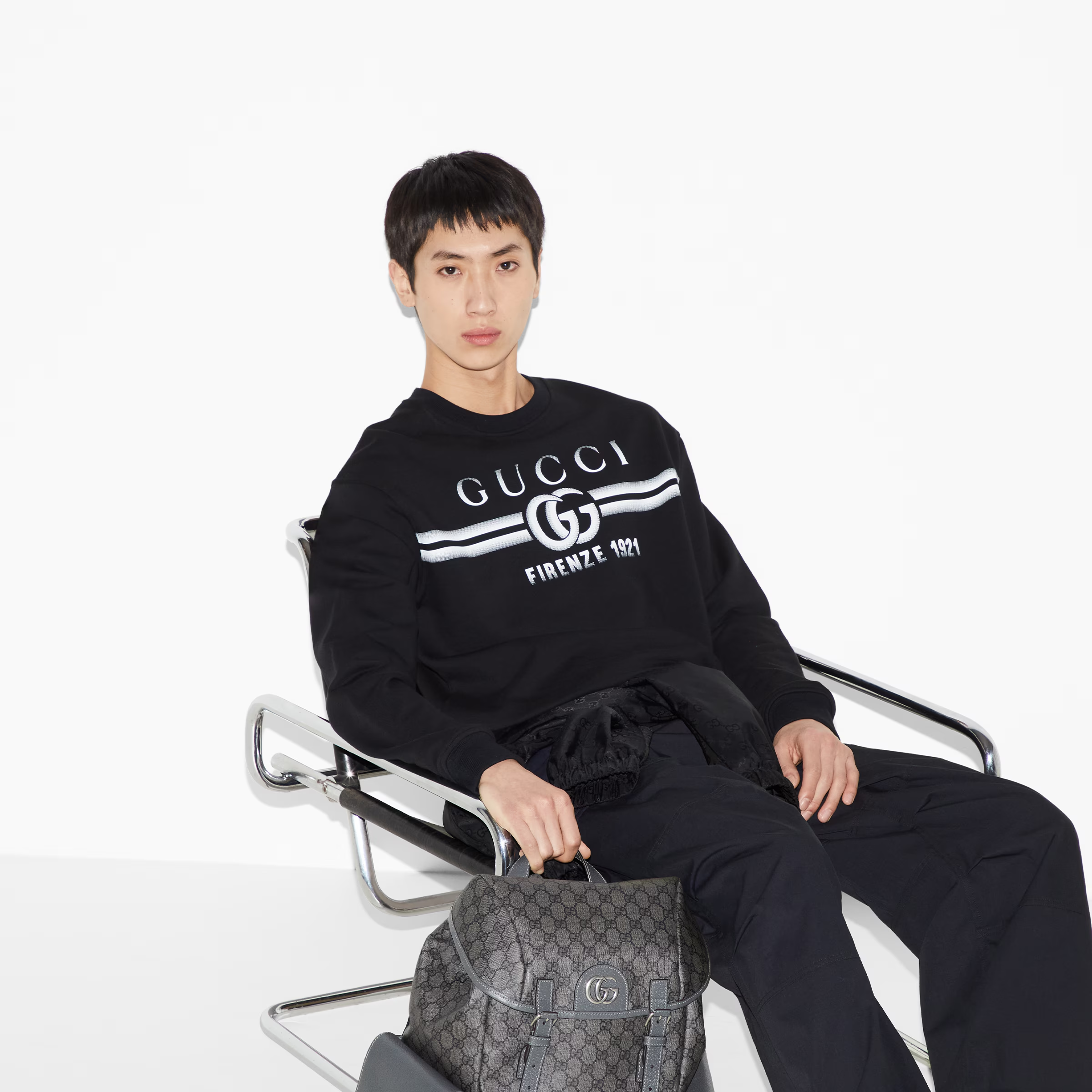 プリント コットンジャージー スウェットシャツ