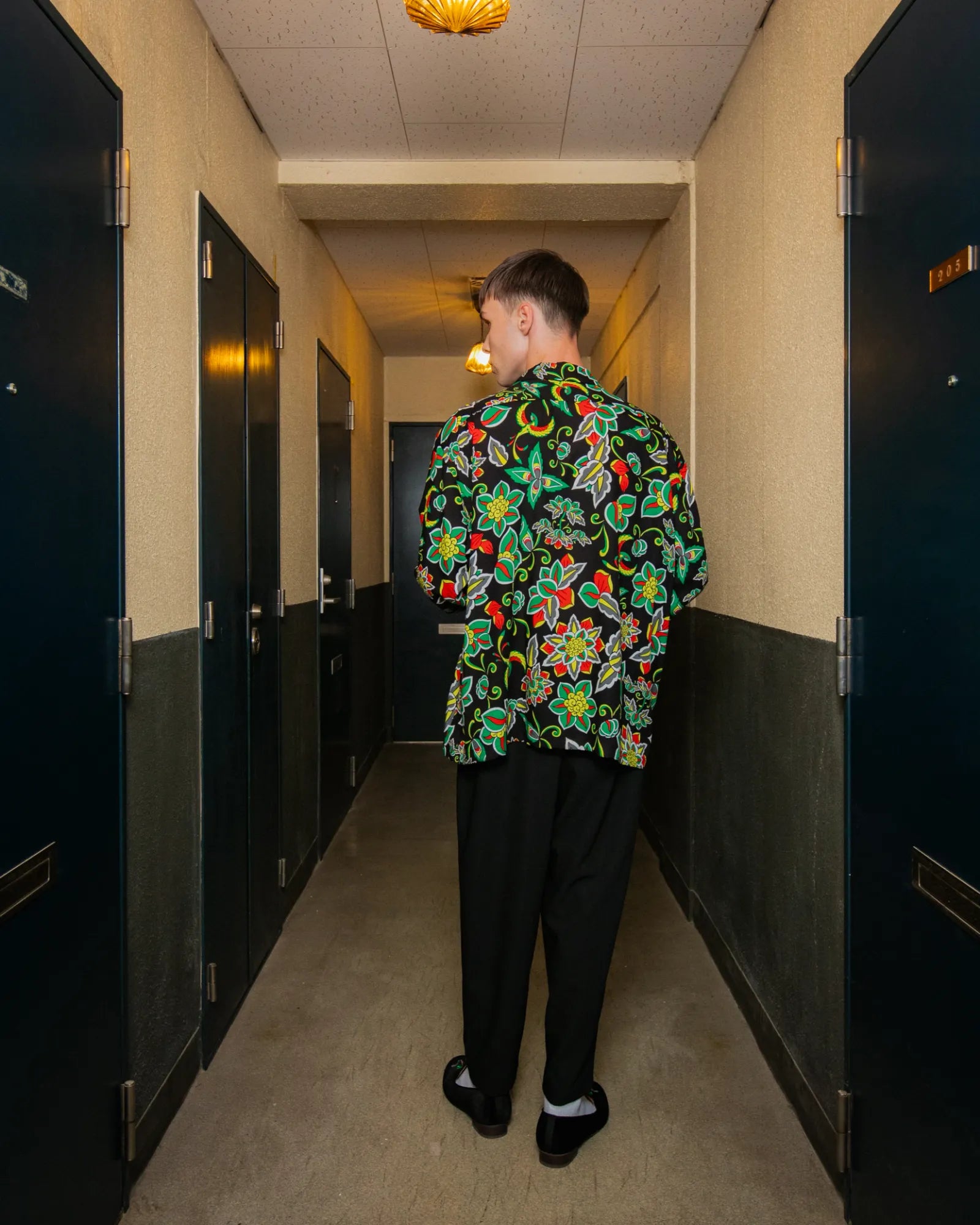 桃源花 L/S SHIRT / BLACK