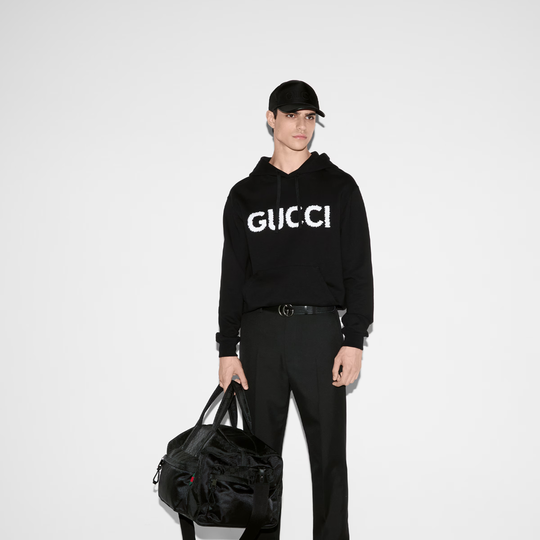 エンブロイダリー コットンジャージー フーデッド スウェットシャツ