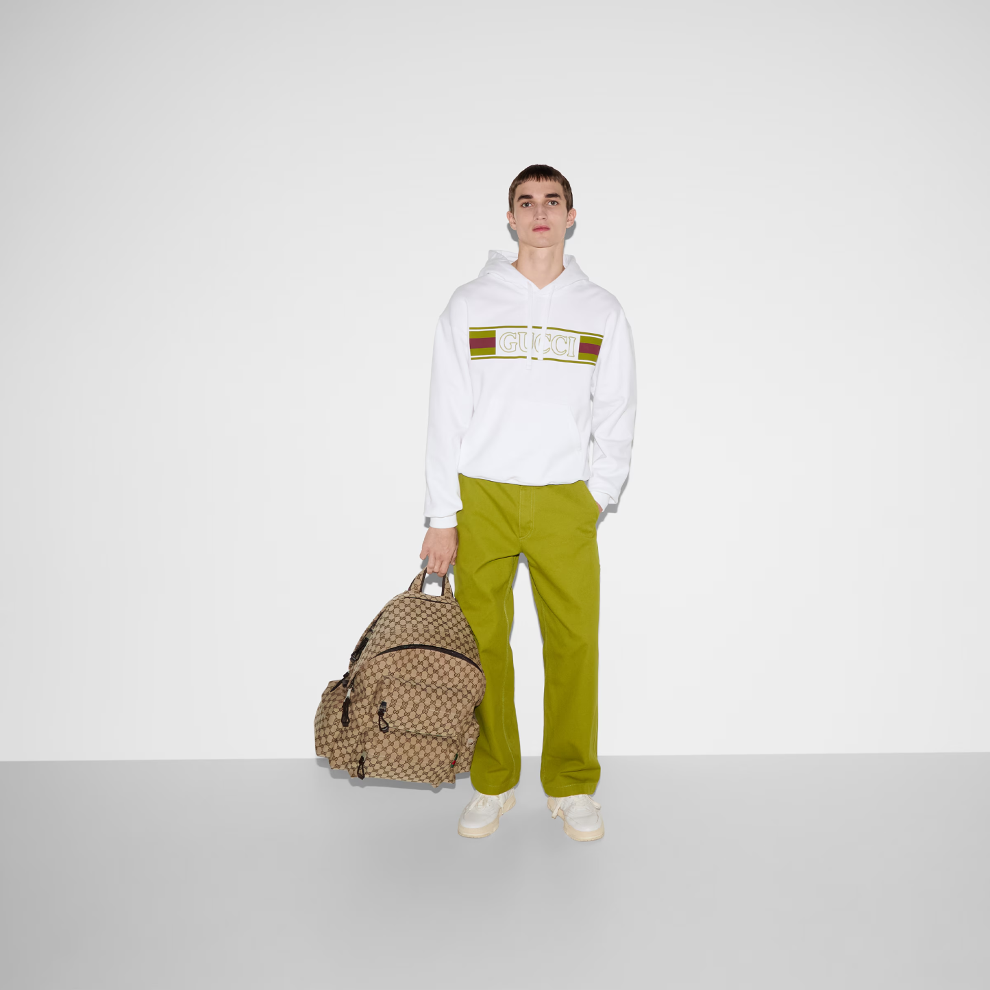 エンブロイダリー コットン フーデッド スウェットシャツ