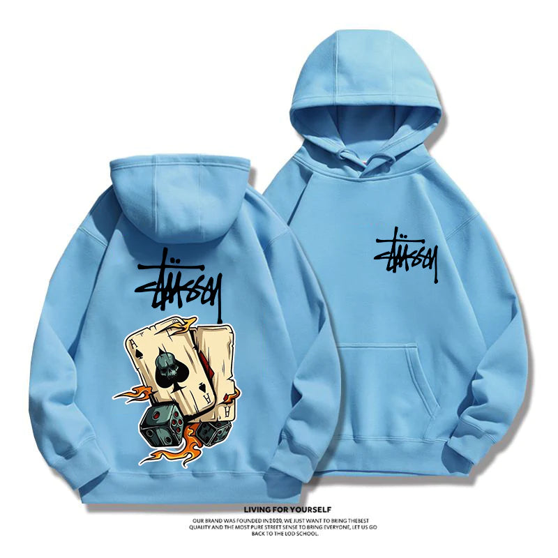 STUSSY Ace of Spades casual hoodie