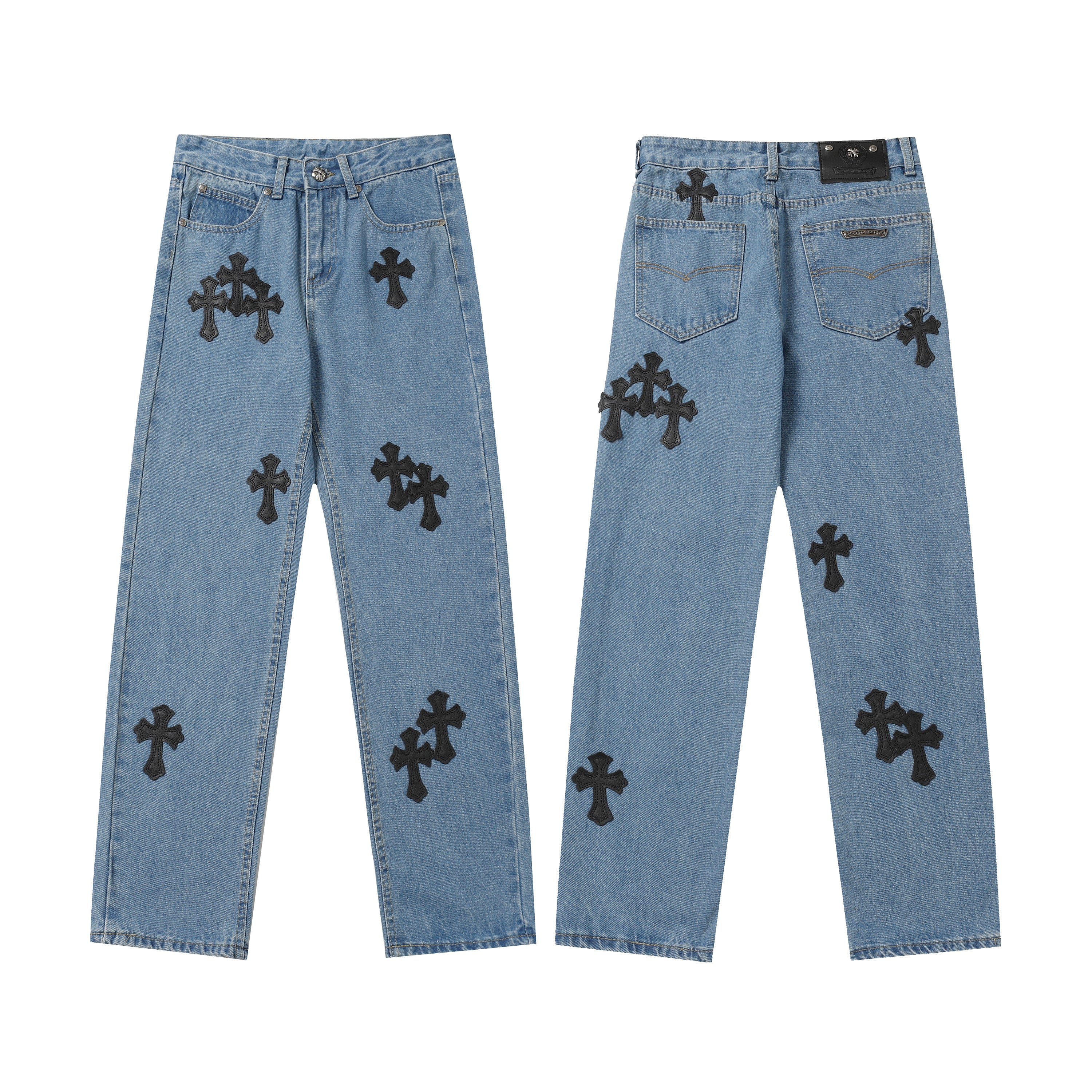 Chrome Hearts Levi's 505 Black Cross Patch Jeans