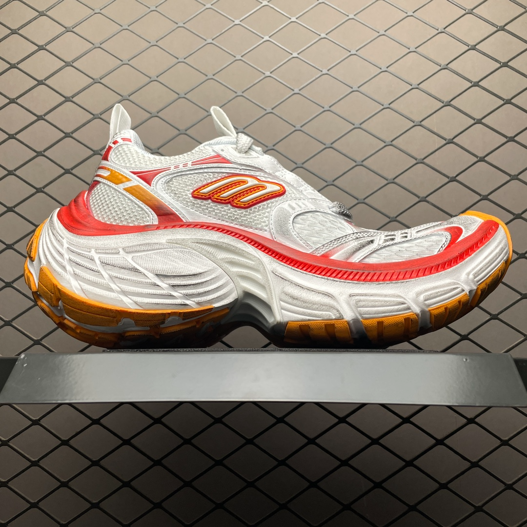 Balenciaga WMNS 10XL Sneaker White/Red/Orange(792778W2MV29670)