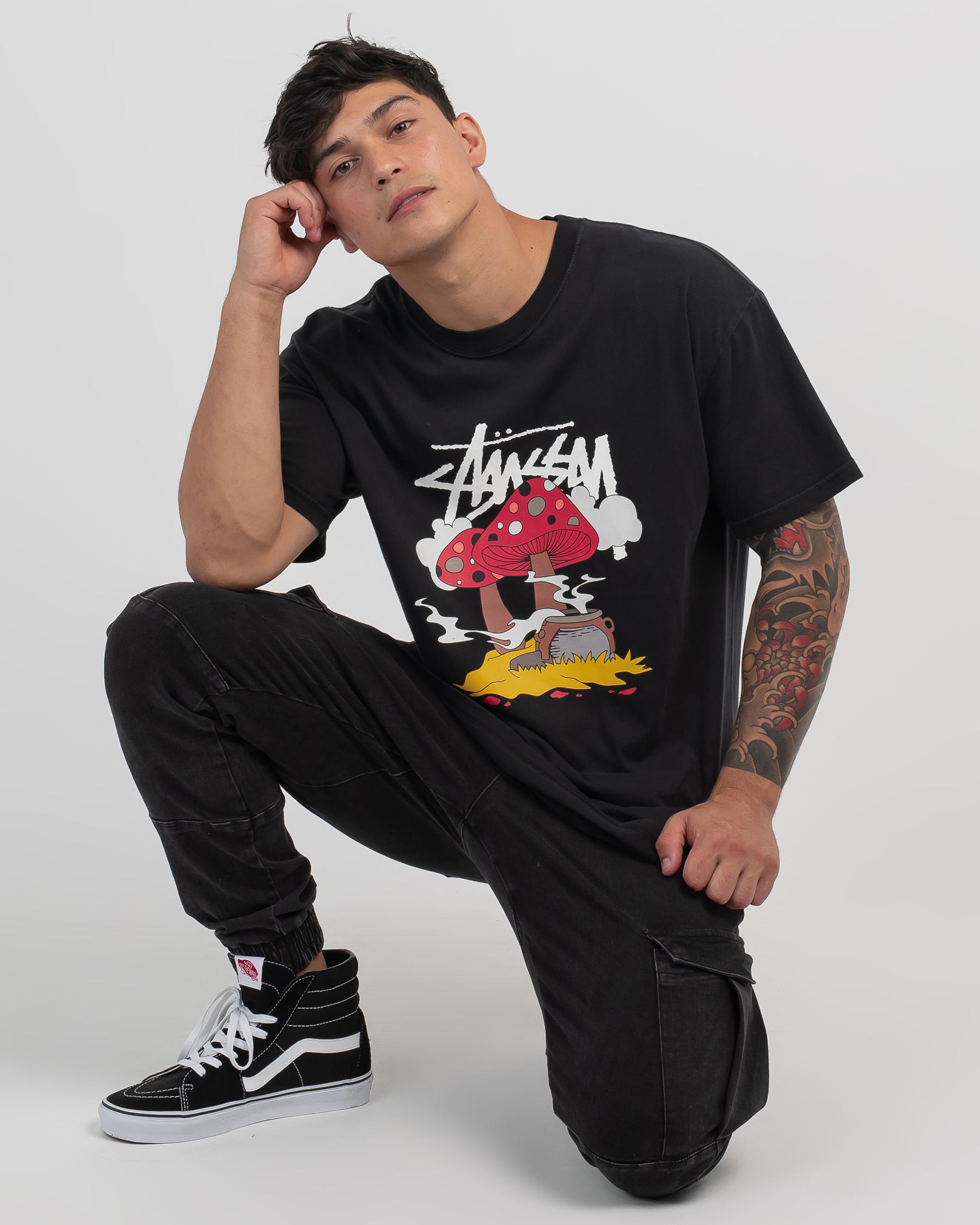 Shop Stussy Something's Cooking T-Shirt In Pigment Black - Fast Shipping & Easy Returns - City Beach Australia