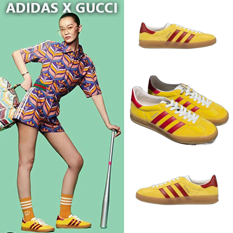【GUCCI】× ADIDASコラボ Gazelle スニーカー(黄色)商品番号: sku1718966569537