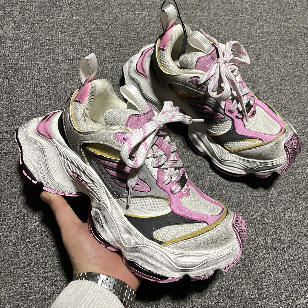 Balenciaga WMNS Cargo Sneaker Grey/White/Pink(785756W2MV11950)
