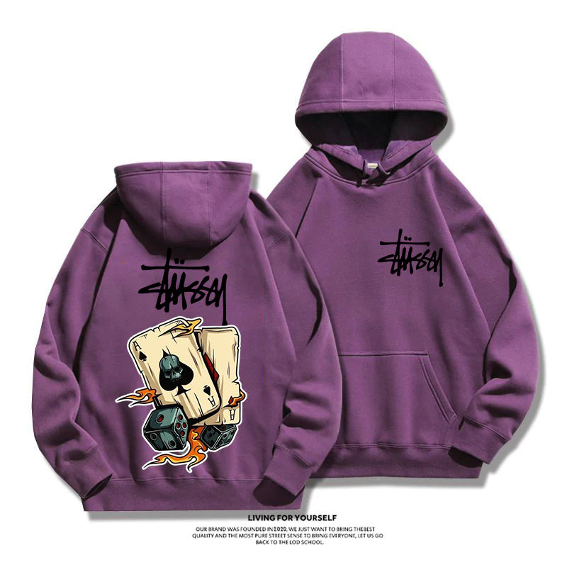 STUSSY Ace of Spades casual hoodie