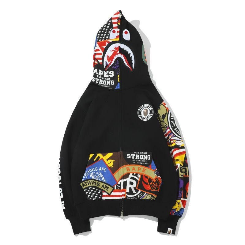 【送料無料、代金引換】A BATHING APE(エイプ) フルセット ロゴバッジ付きパンツ ジッパー付きパーカー