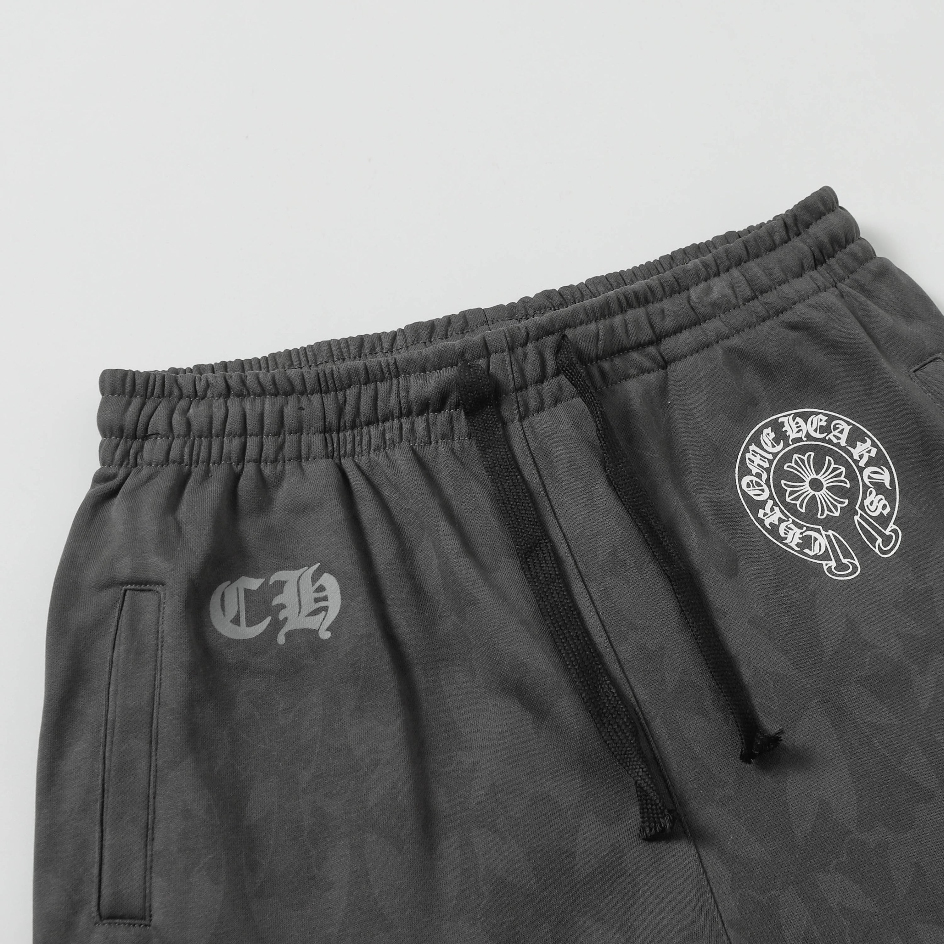 Chrome Hearts Black Tonal Monogram Horseshoe Logo Shorts