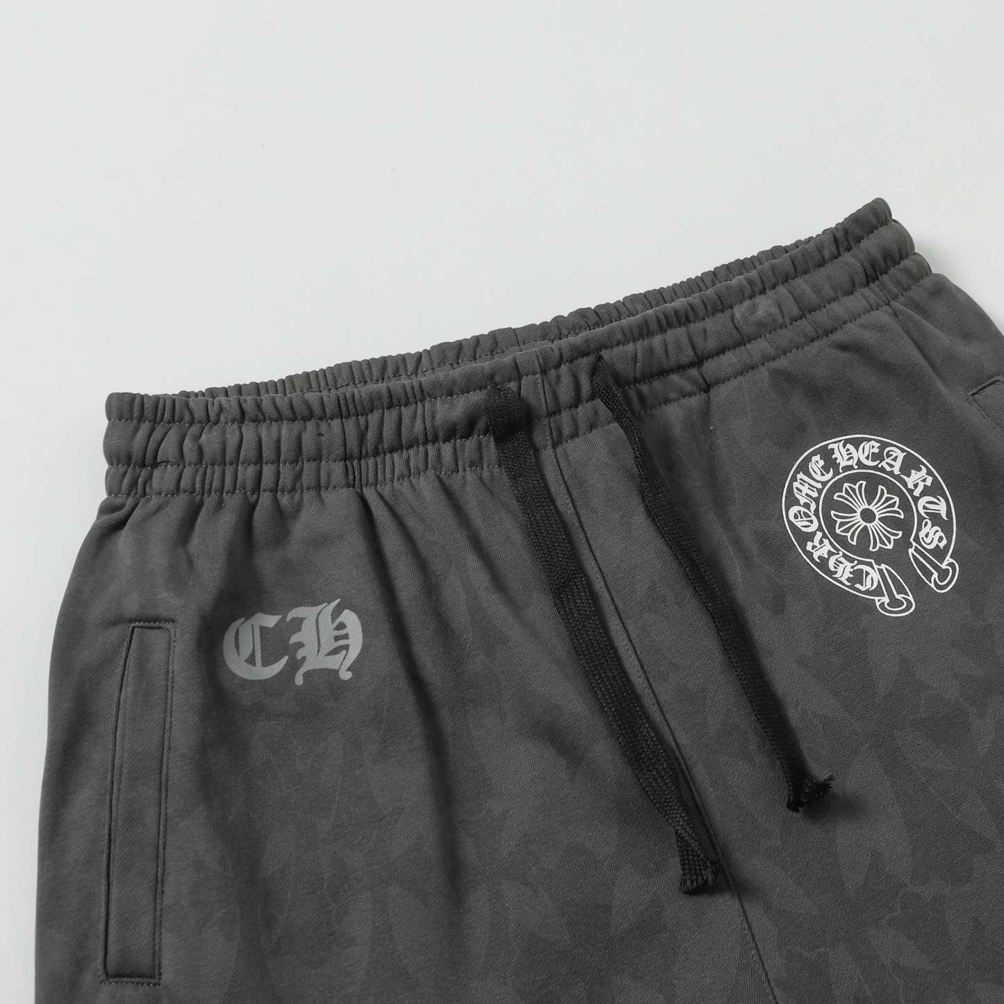 Chrome Hearts Black Tonal Monogram Horseshoe Logo Shorts