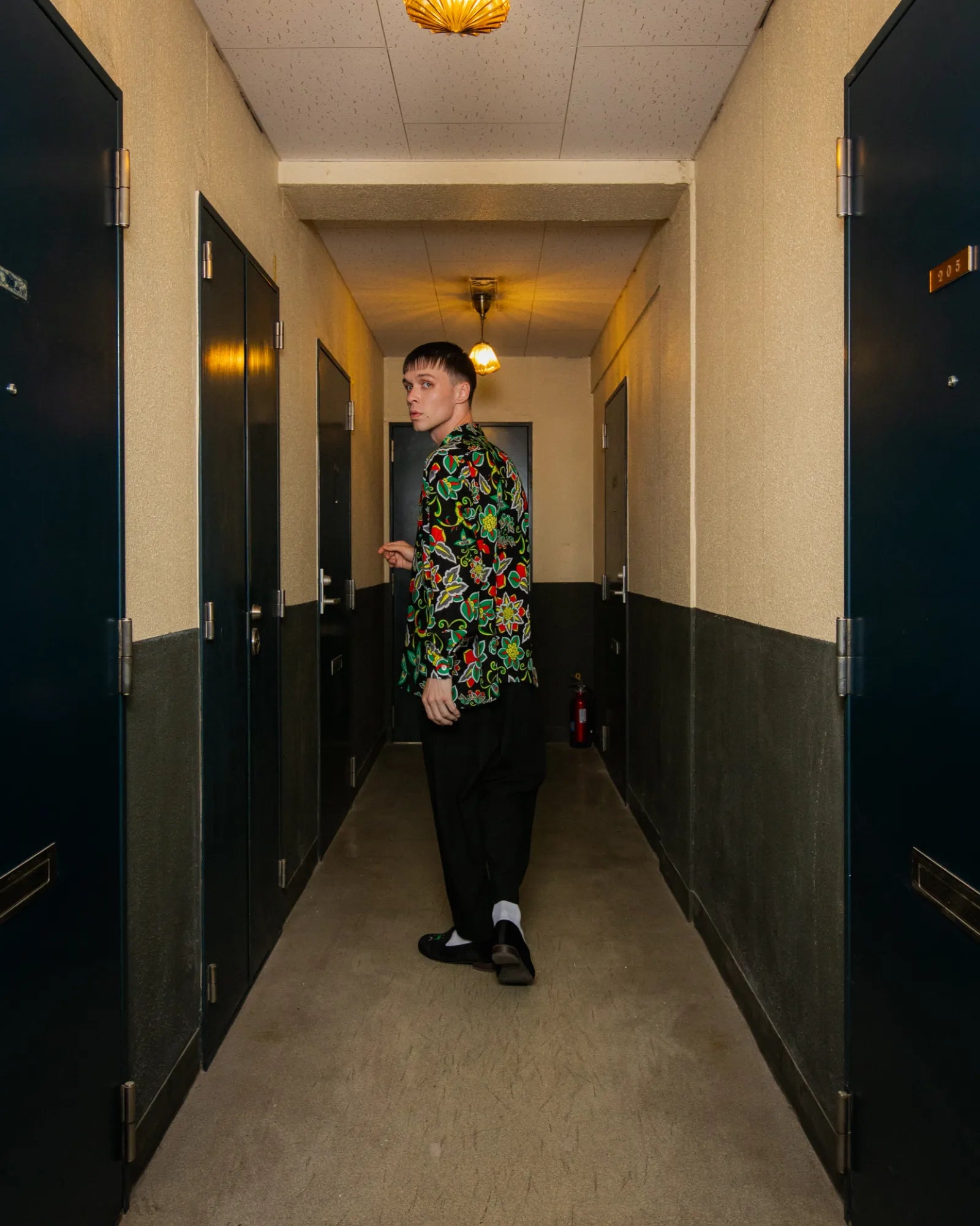 桃源花 L/S SHIRT / BLACK