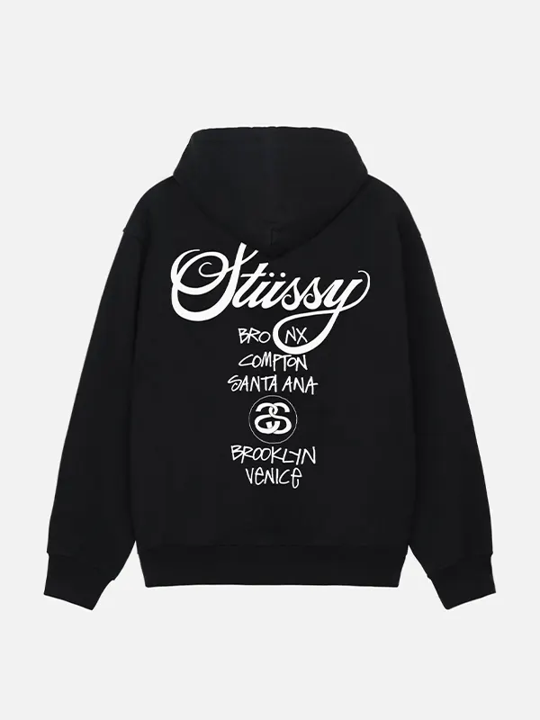 ★送料関税込み★ステューシー★Stussy ワールド ツアー フーディ ブラック