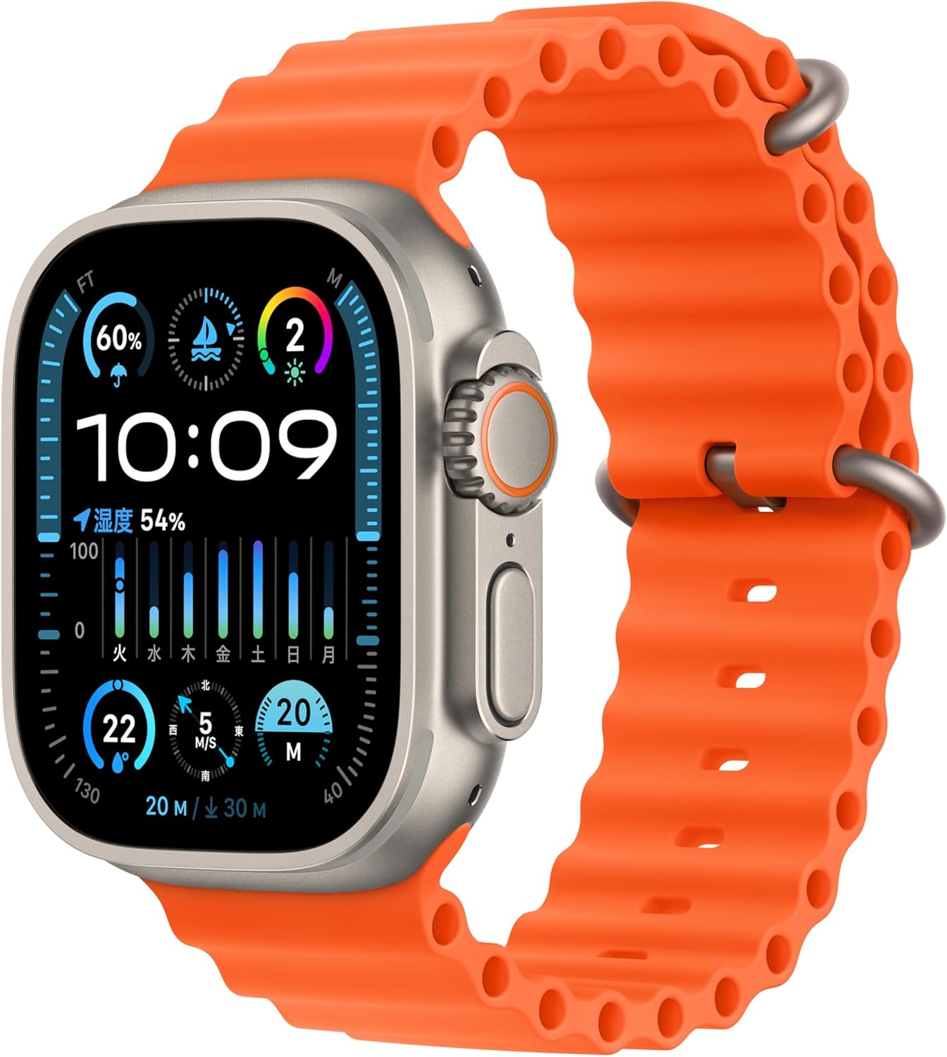 Apple Watch Ultra 2（GPS + Cellularモデル）- 49mmチタニウムケースとホワイトオーシャンバンド