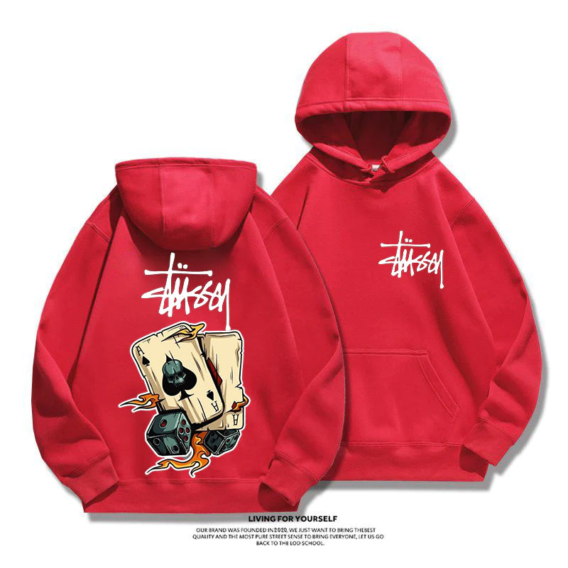 STUSSY Ace of Spades casual hoodie