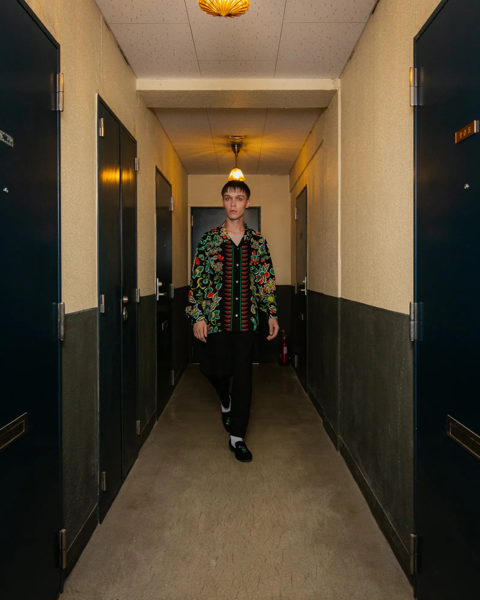 桃源花 L/S SHIRT / BLACK