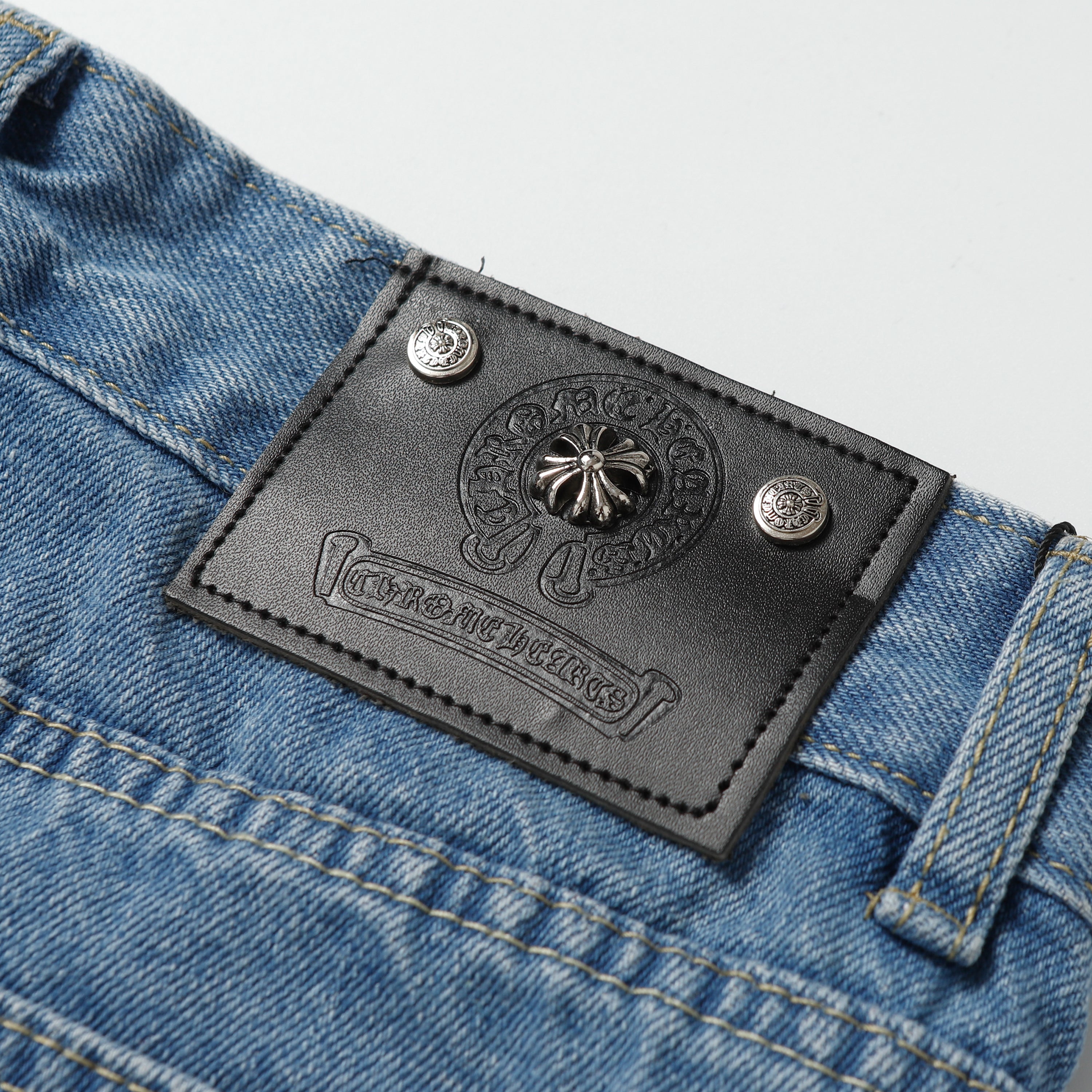 Chrome Hearts Levi's 505 Black Cross Patch Jeans