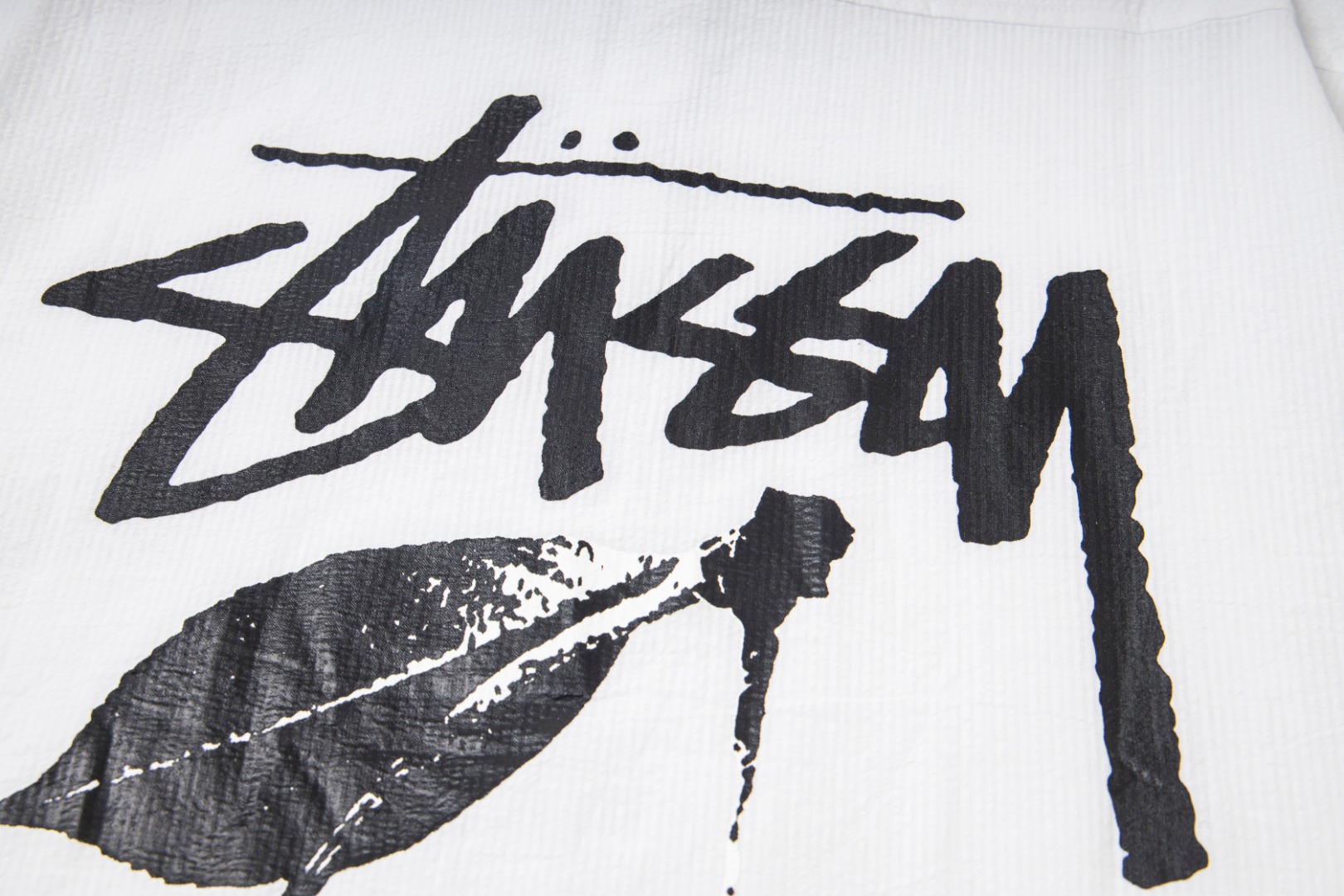 🔥款号6964# P75 （现货发售） stussy 斯图西樱桃黑八印花翻领短袖衬衫 25夏季新款男女同款颜色：白色码数：s m l xl