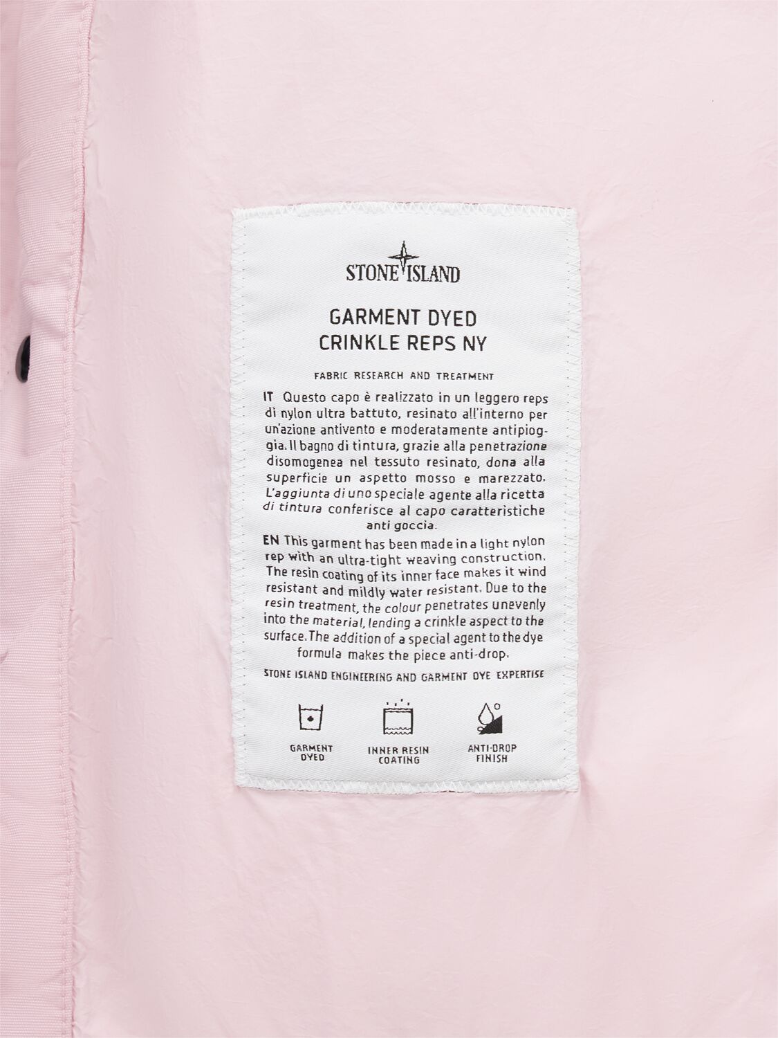 Stone Islandピンクのナイロンダウンボンバージャケット☆国内配送☆50%オフ☆