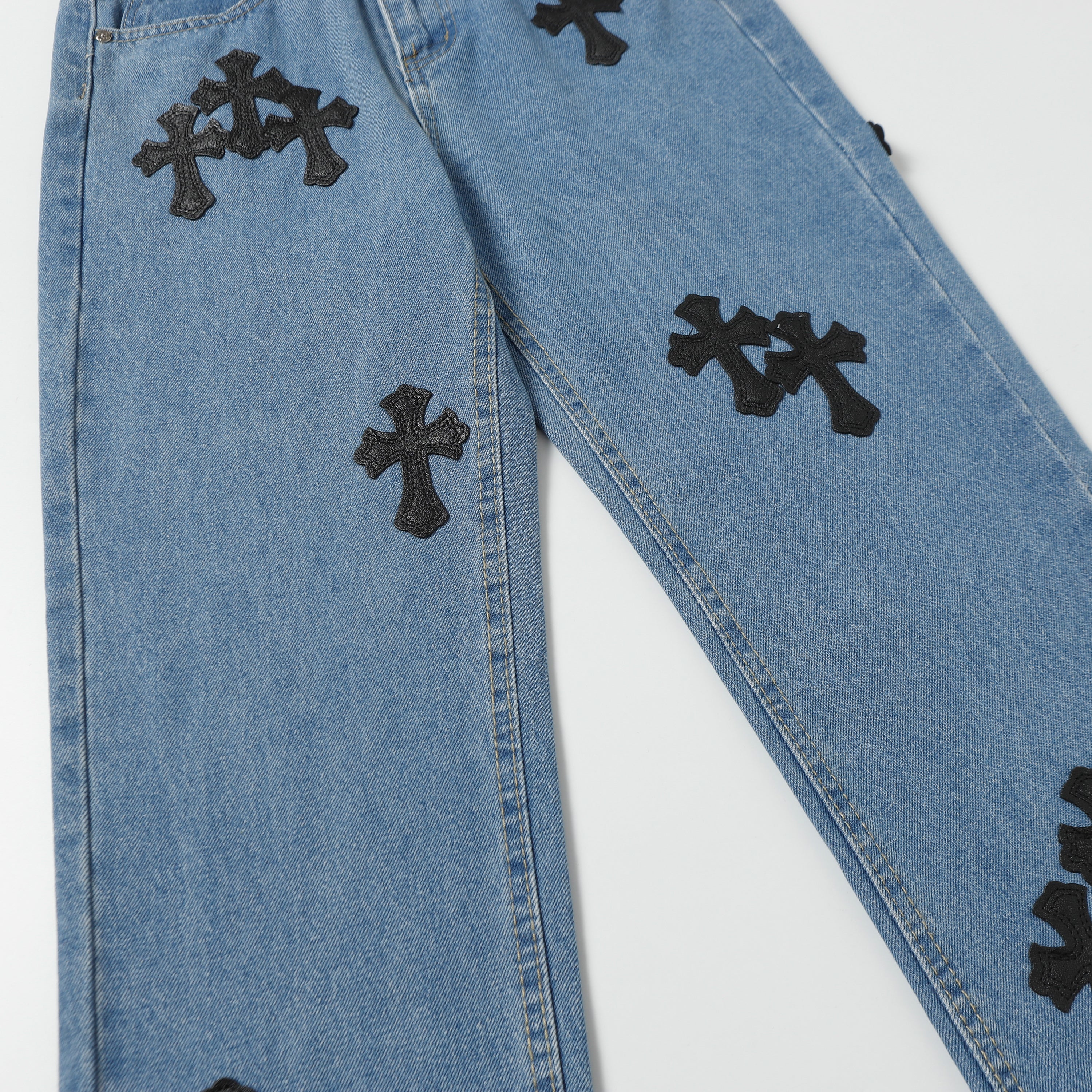 Chrome Hearts Levi's 505 Black Cross Patch Jeans
