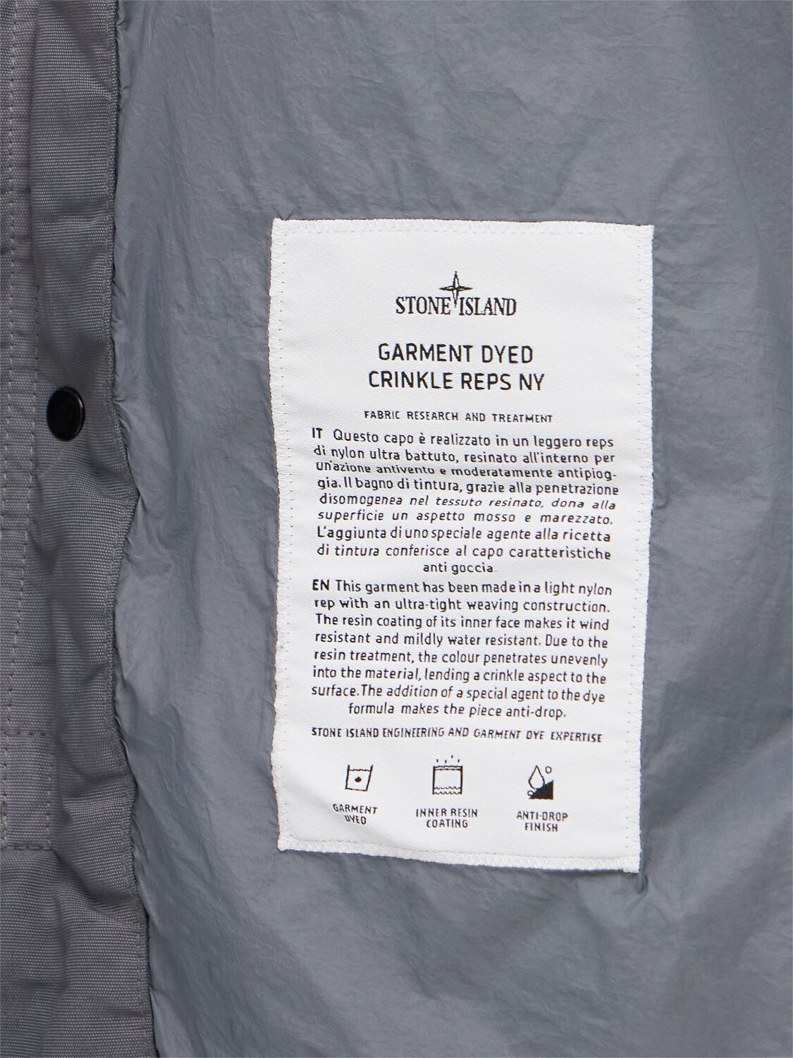 Stone Islandライトグレーナイロンダウンボンバージャケット☆国内配送☆50%オフ☆