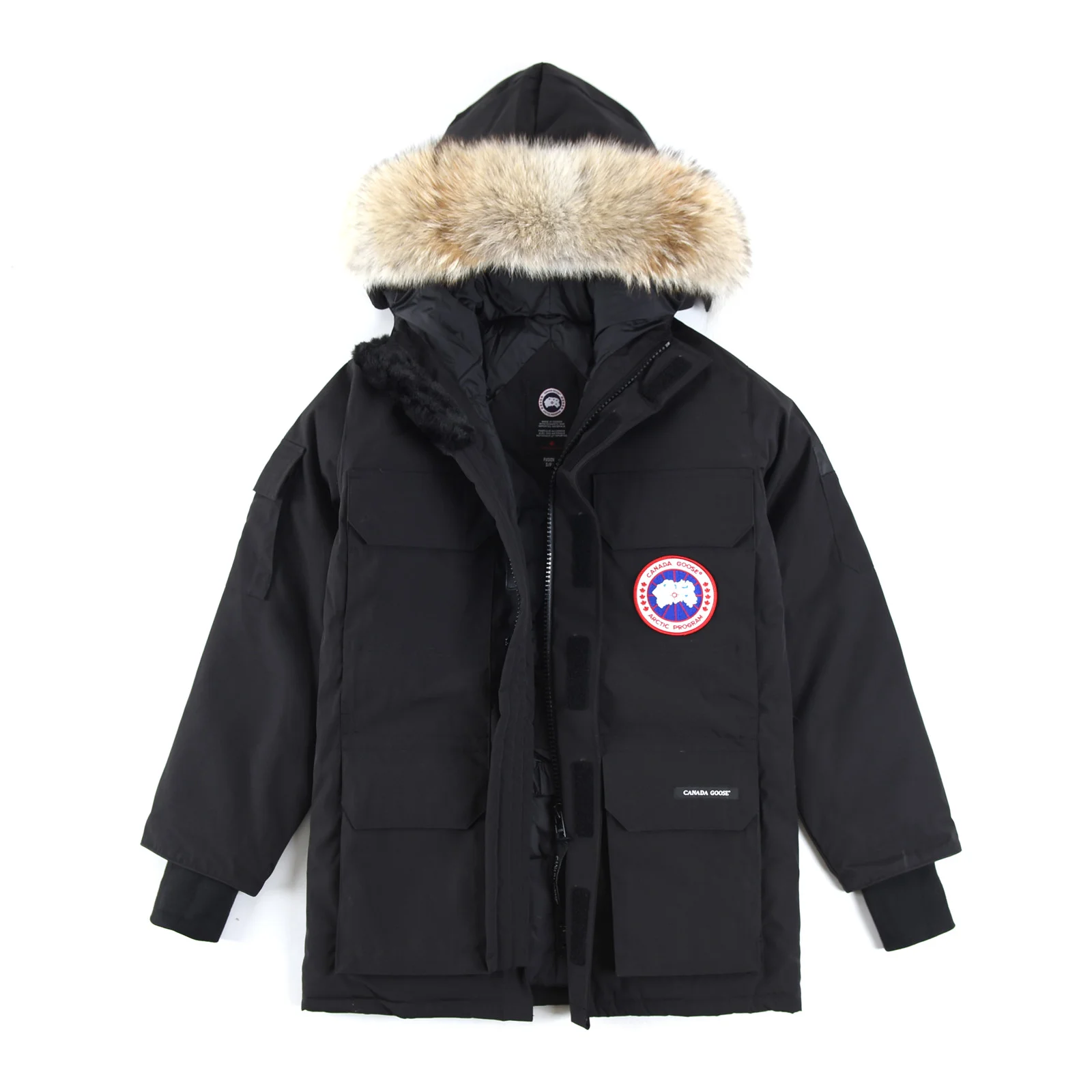 CANADA GOOSE エクスペディション パーカー 4660M ユニセックス カップルスタイル ダウンジャケット ミドル丈コート (ブラック)