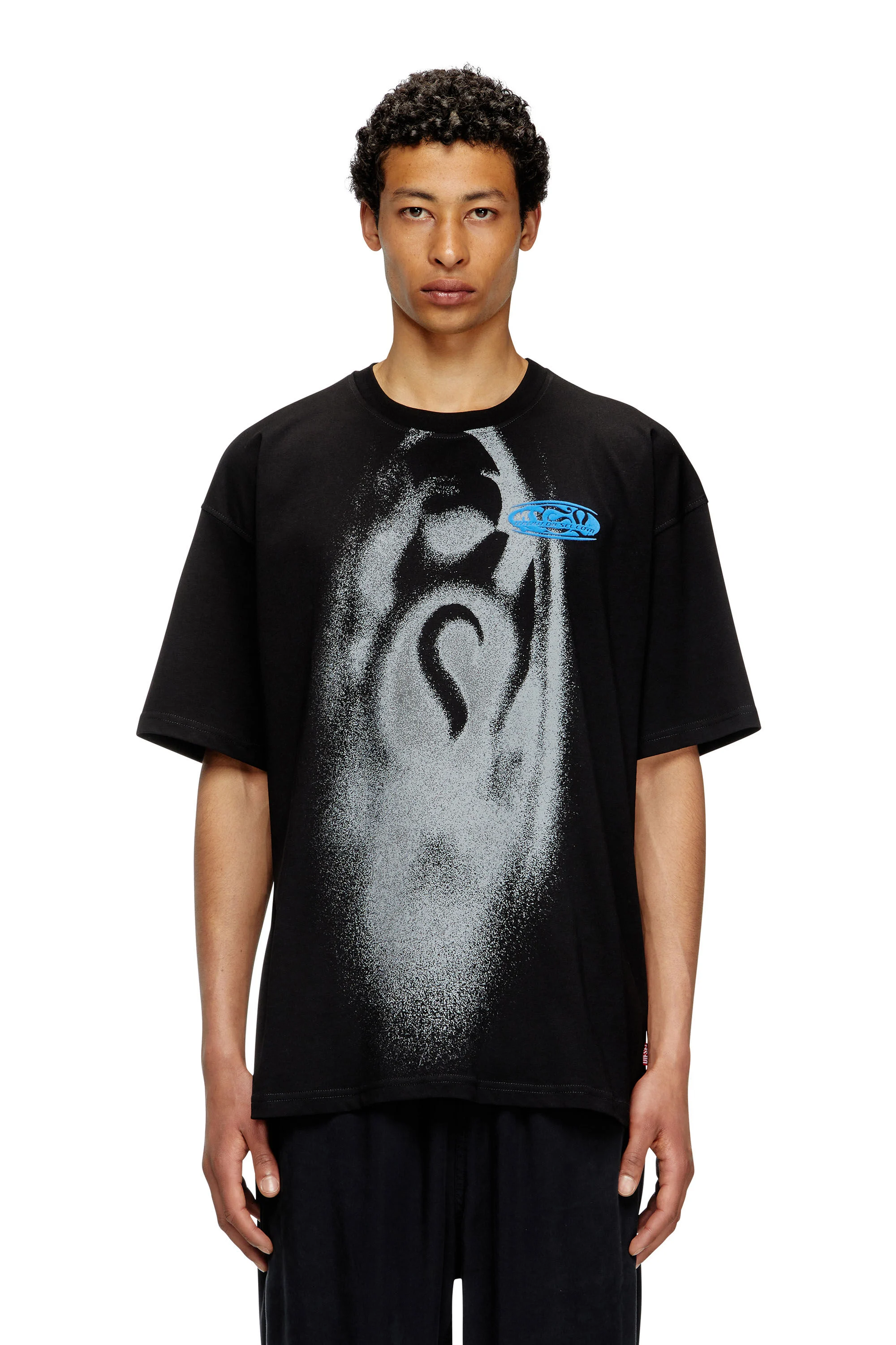 T-shirt with spray-effect print