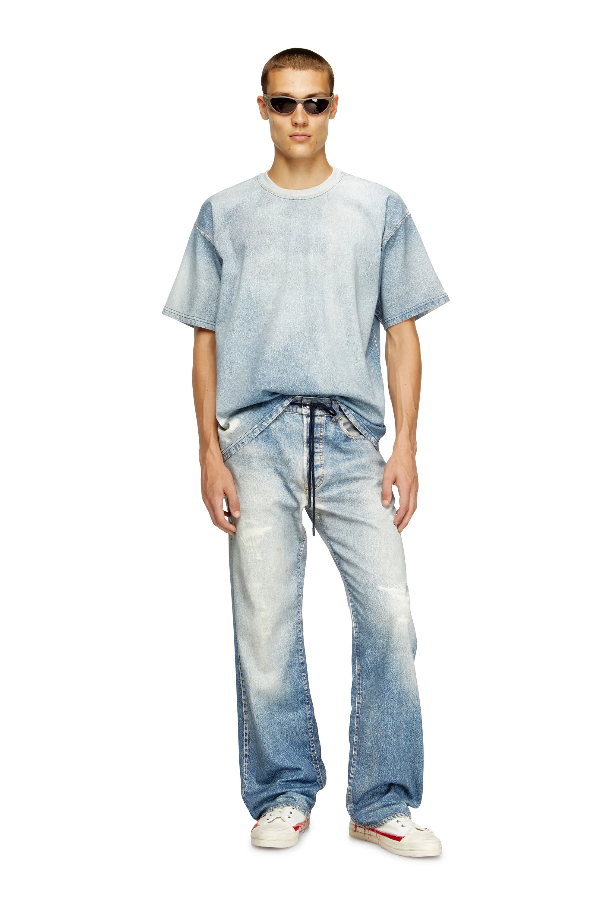 T-shirt in printed bleach-effect JoggJeans