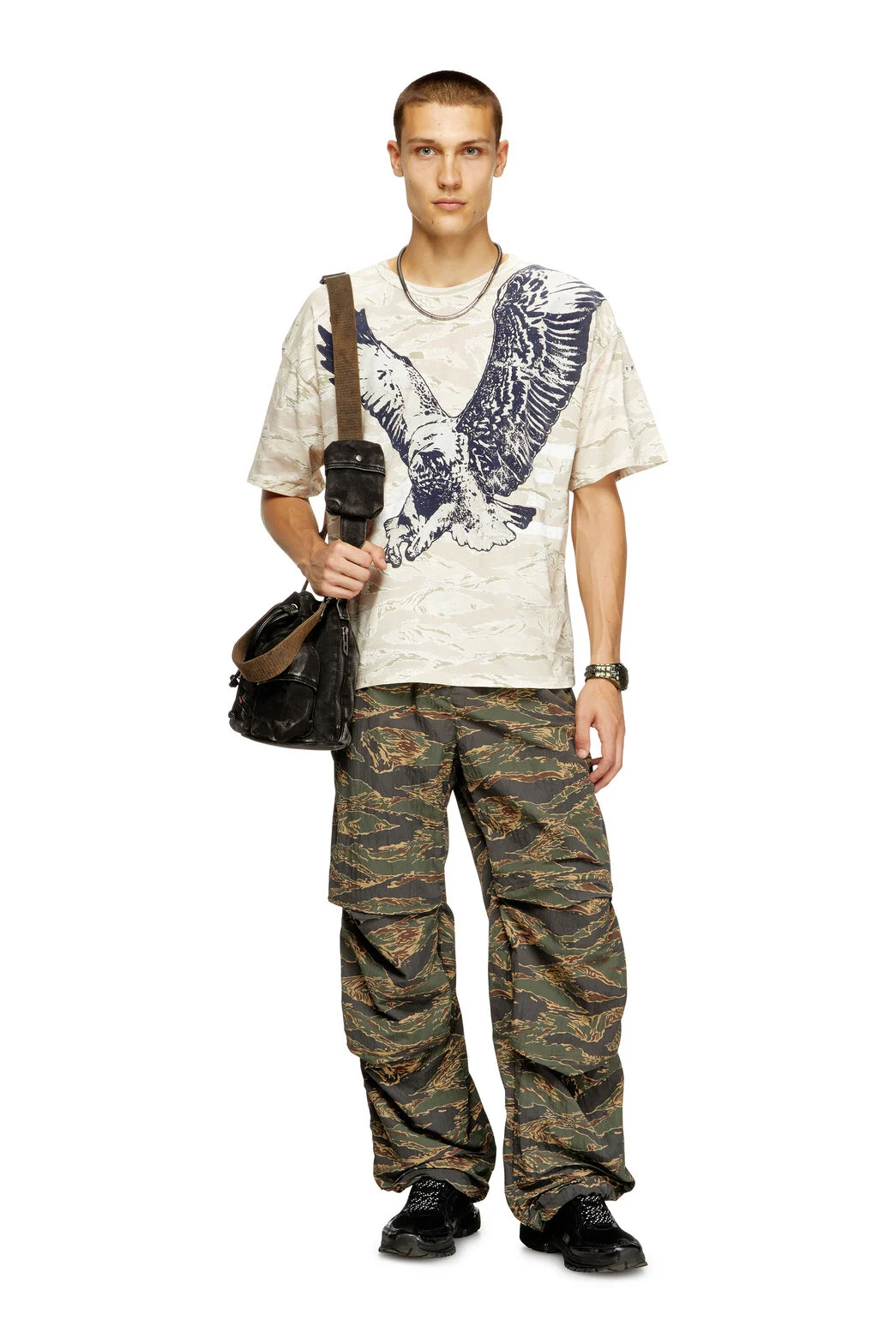 Camo T-shirt with eagle print