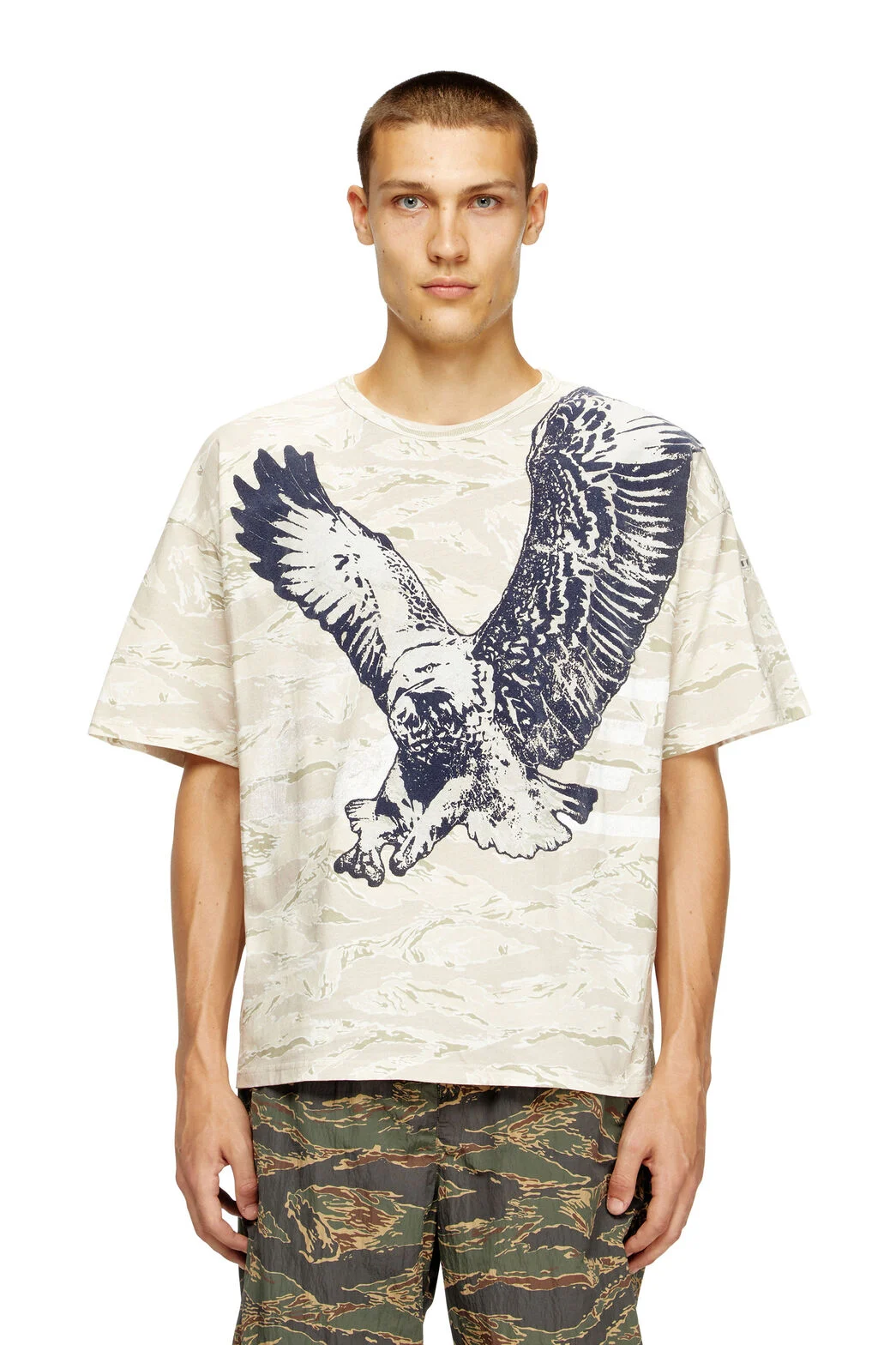 Camo T-shirt with eagle print